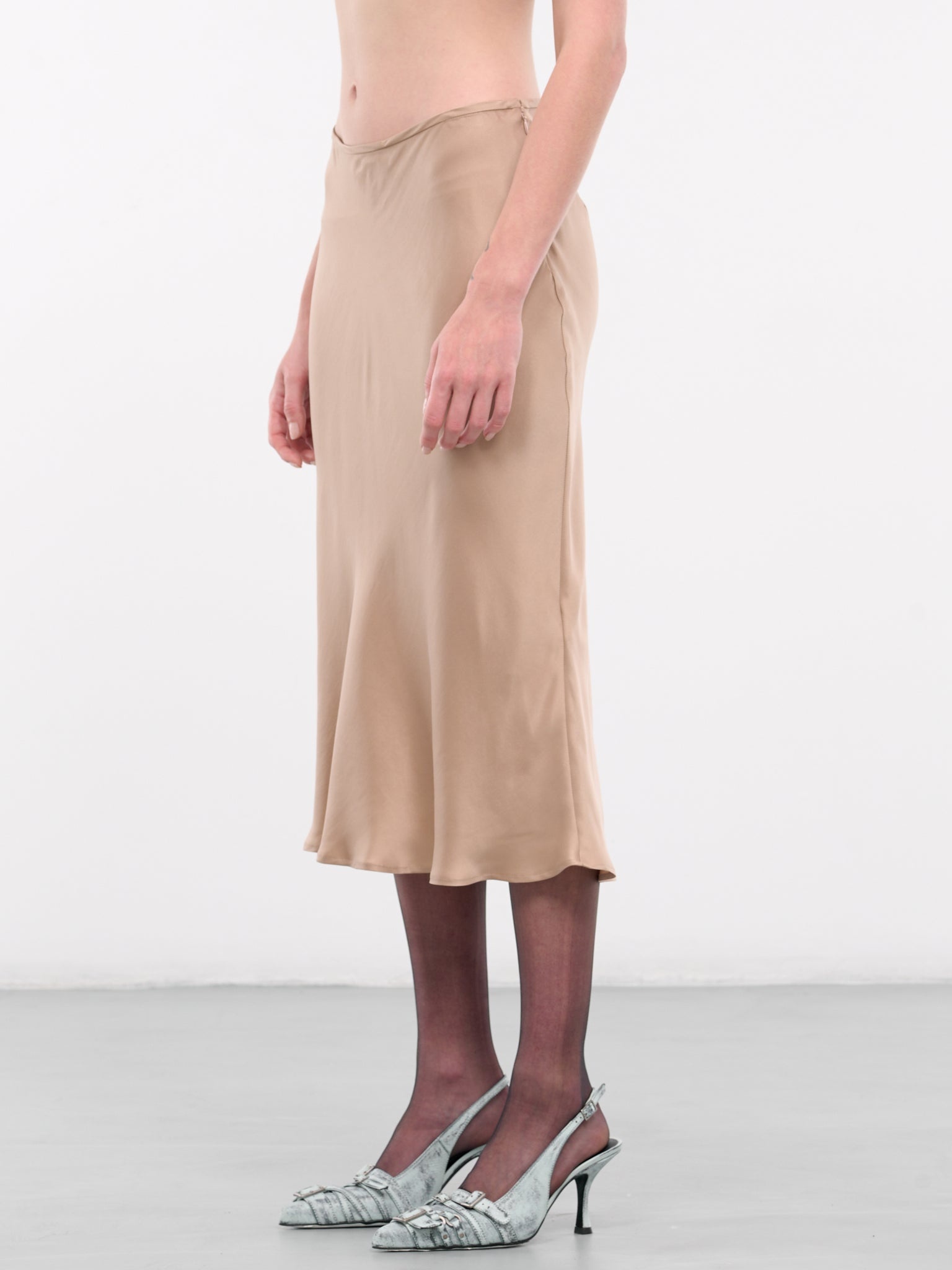 Silk Fluted Midi Skirt - 2