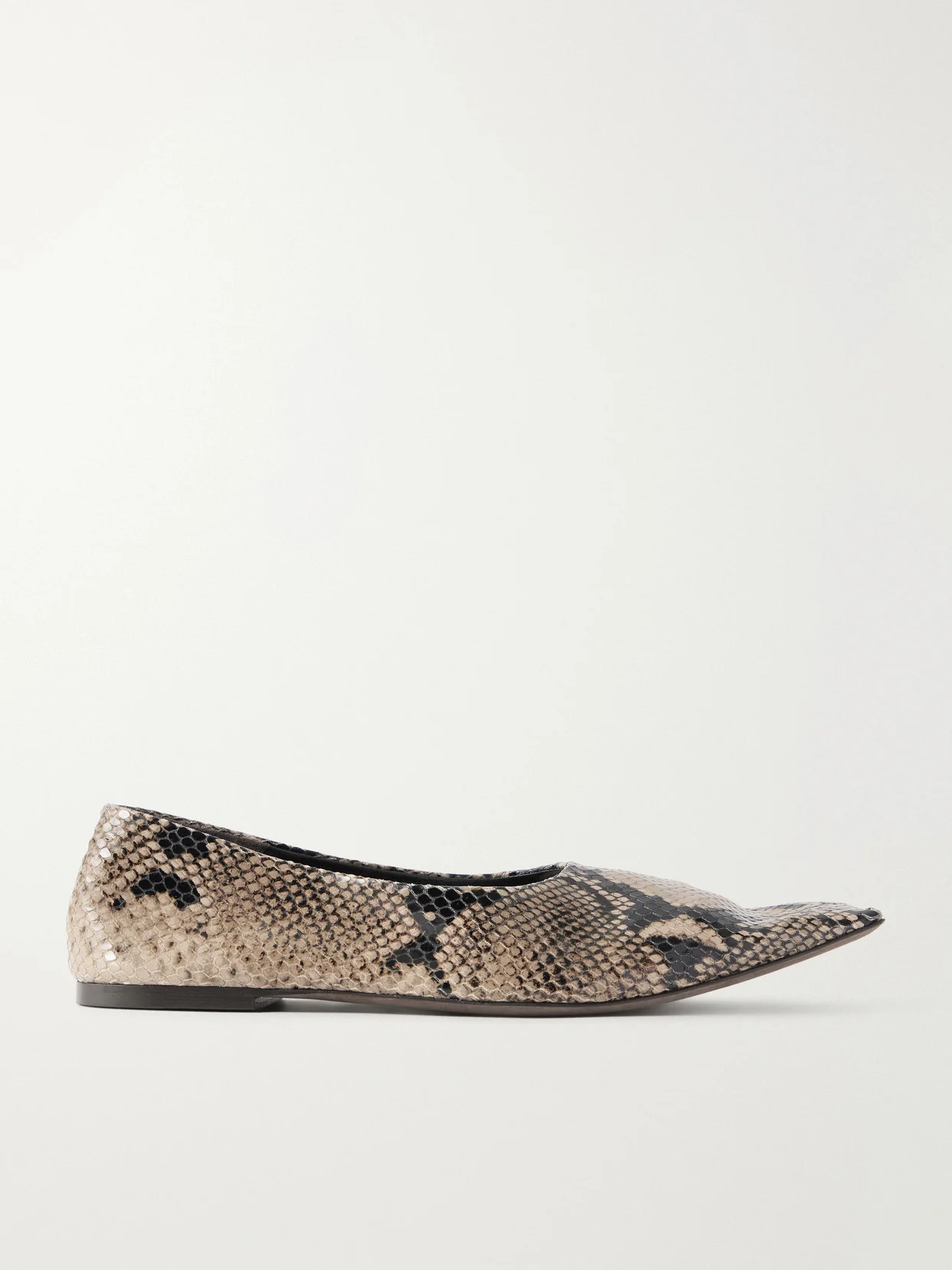 Marlene Snake-effect Leather Ballerina - 1