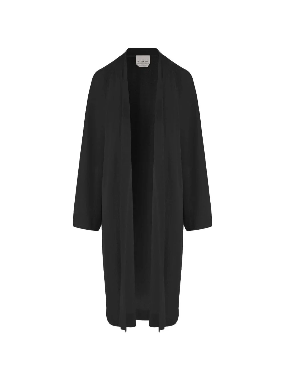 open-front long-sleeve coat - 1