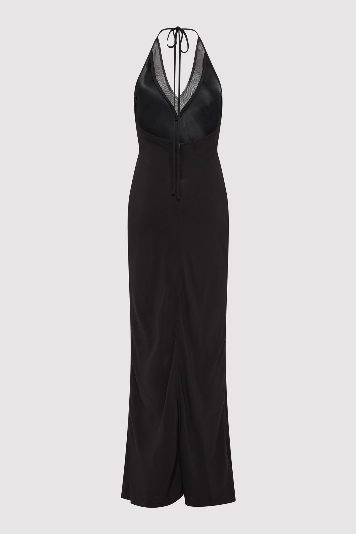 Silk Mesh Bias Dress - Black - 6