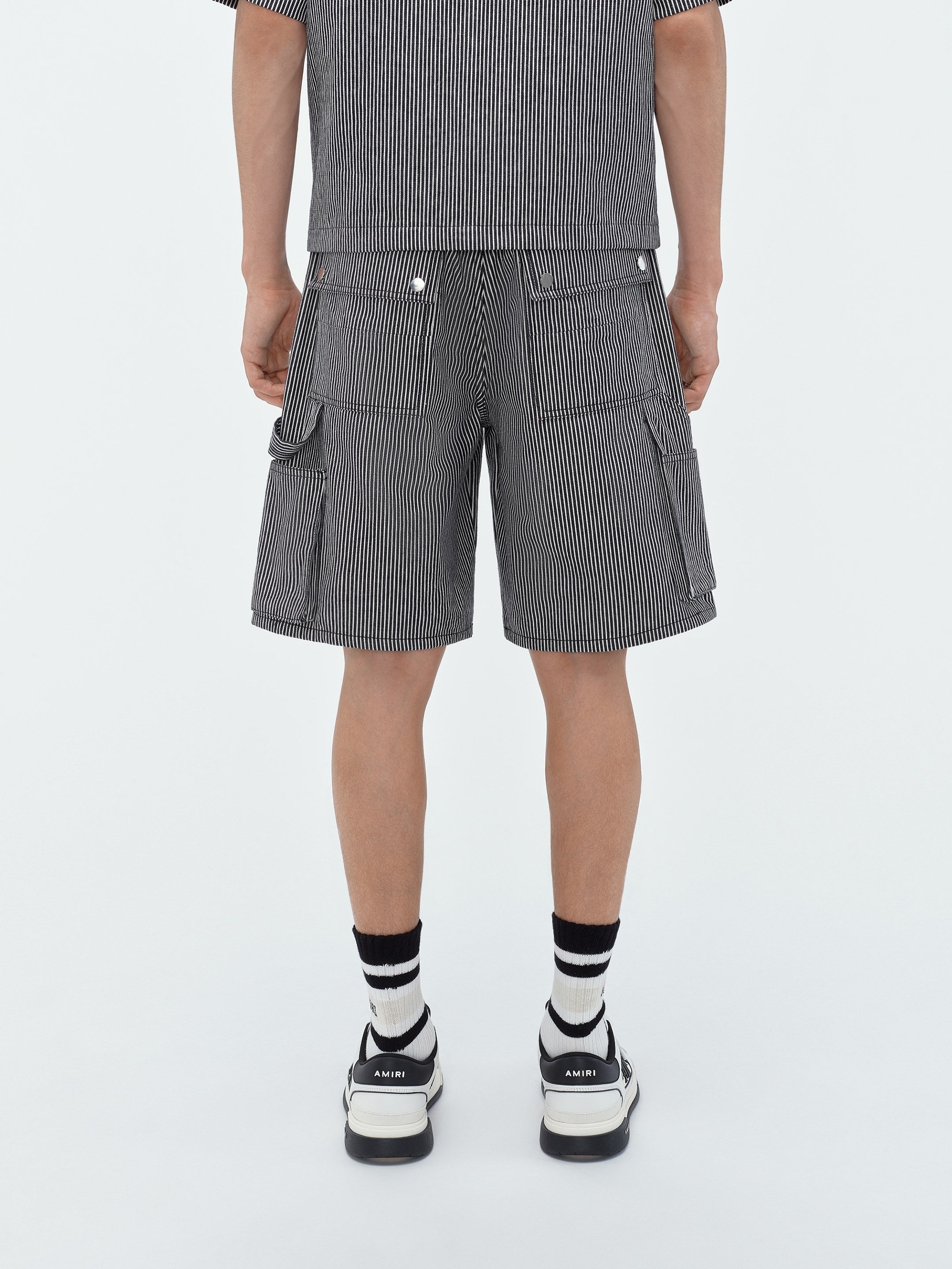 STRIPED DENIM CARPENTER SHORT - 6