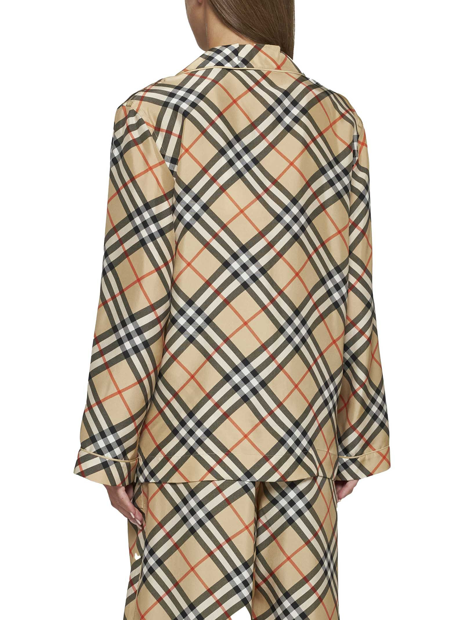 Check print silk shirt - 4