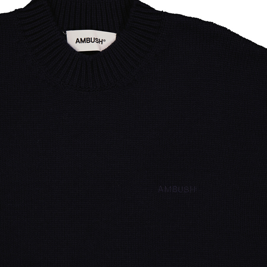 Ambush Navy Felted Knit Distressed Jumper - 7