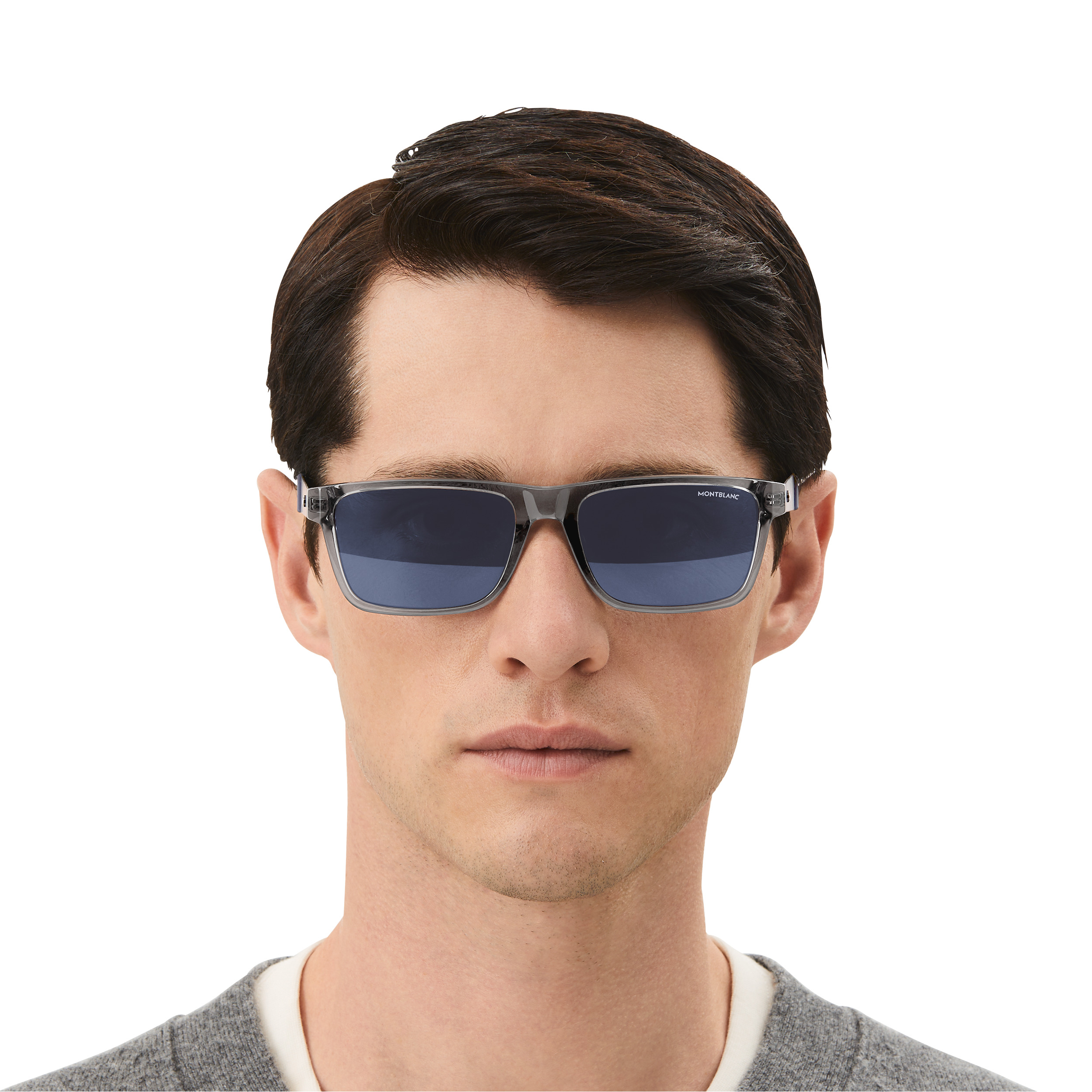 Rectangular Sunglasses with Gray Acetate Frame - 5