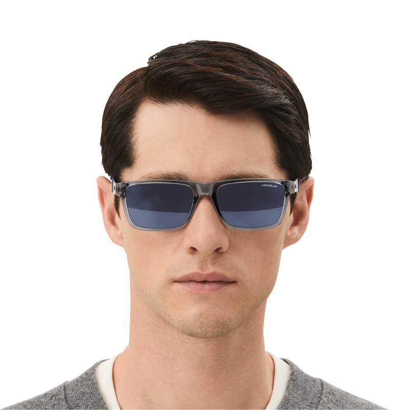 Rectangular Sunglasses with Gray Acetate Frame 5