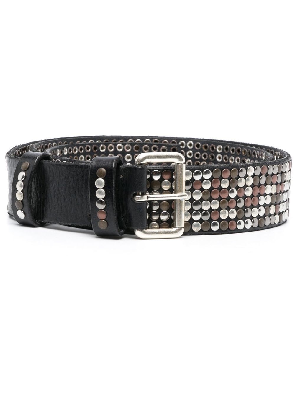 stud-embellished leather belt - 1