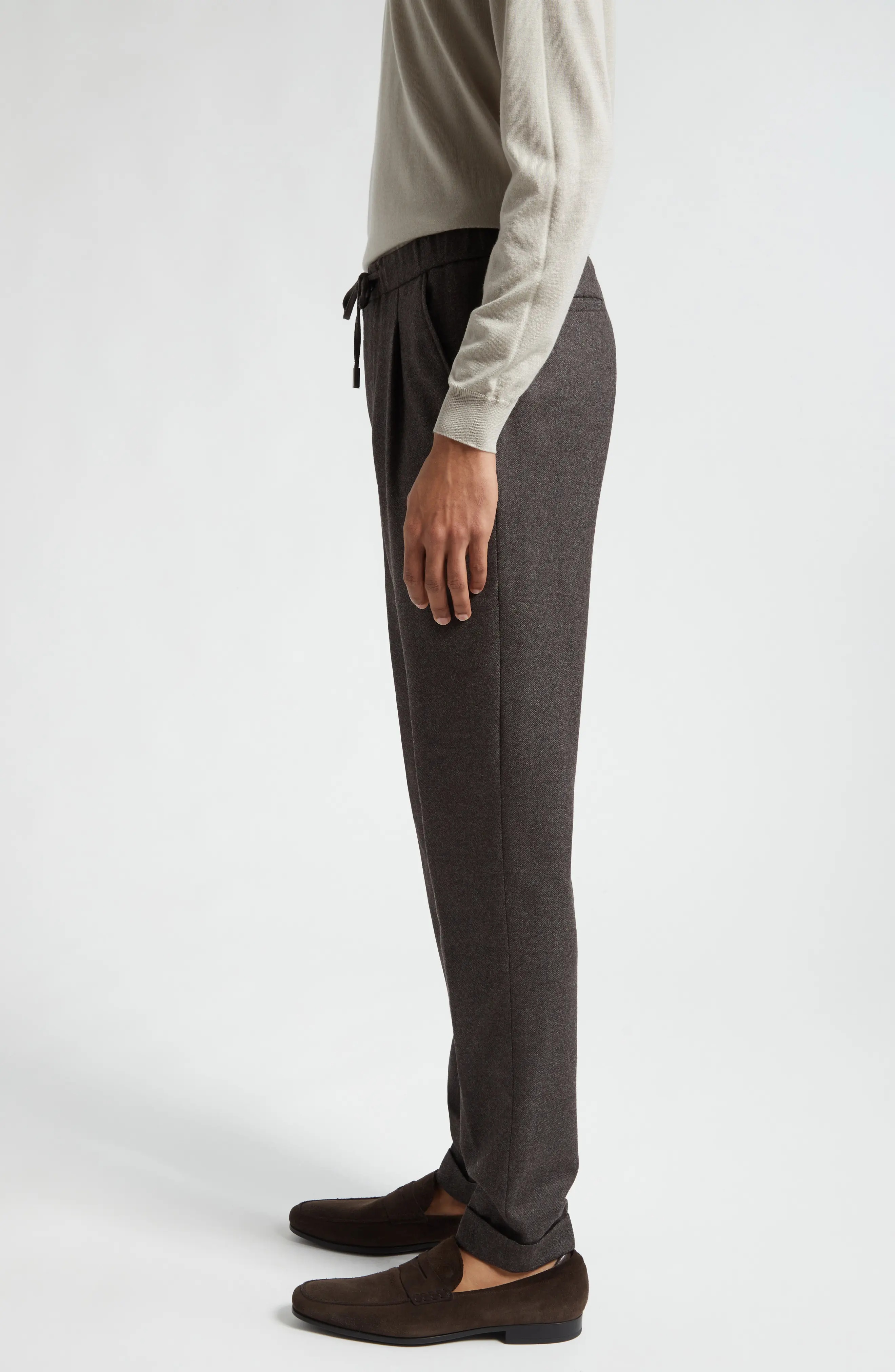 Casual Wool & Cashmere Twill Pants - 4