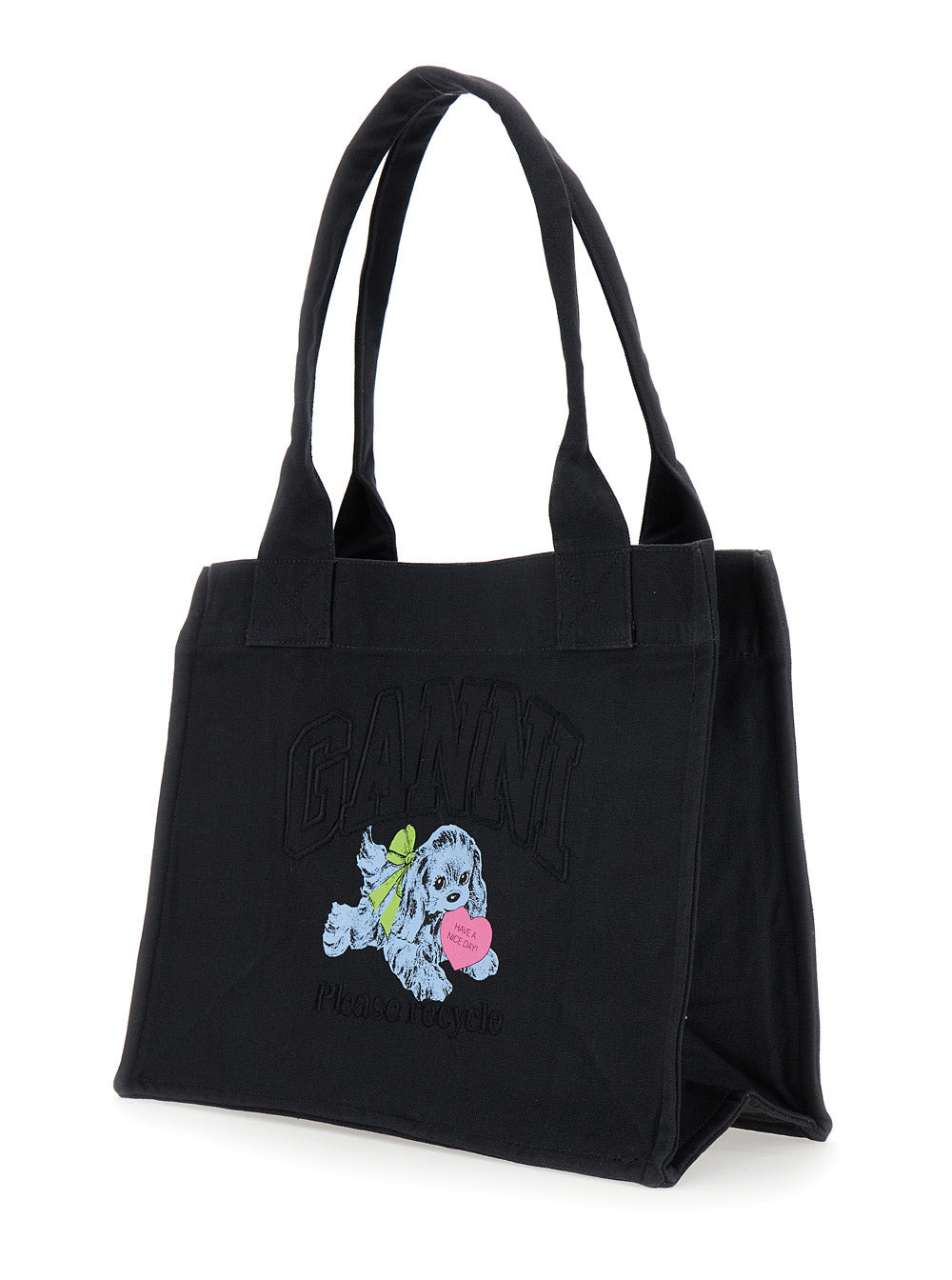 Ganni Women Large Easy Shopper Pocket Dog Print - 2