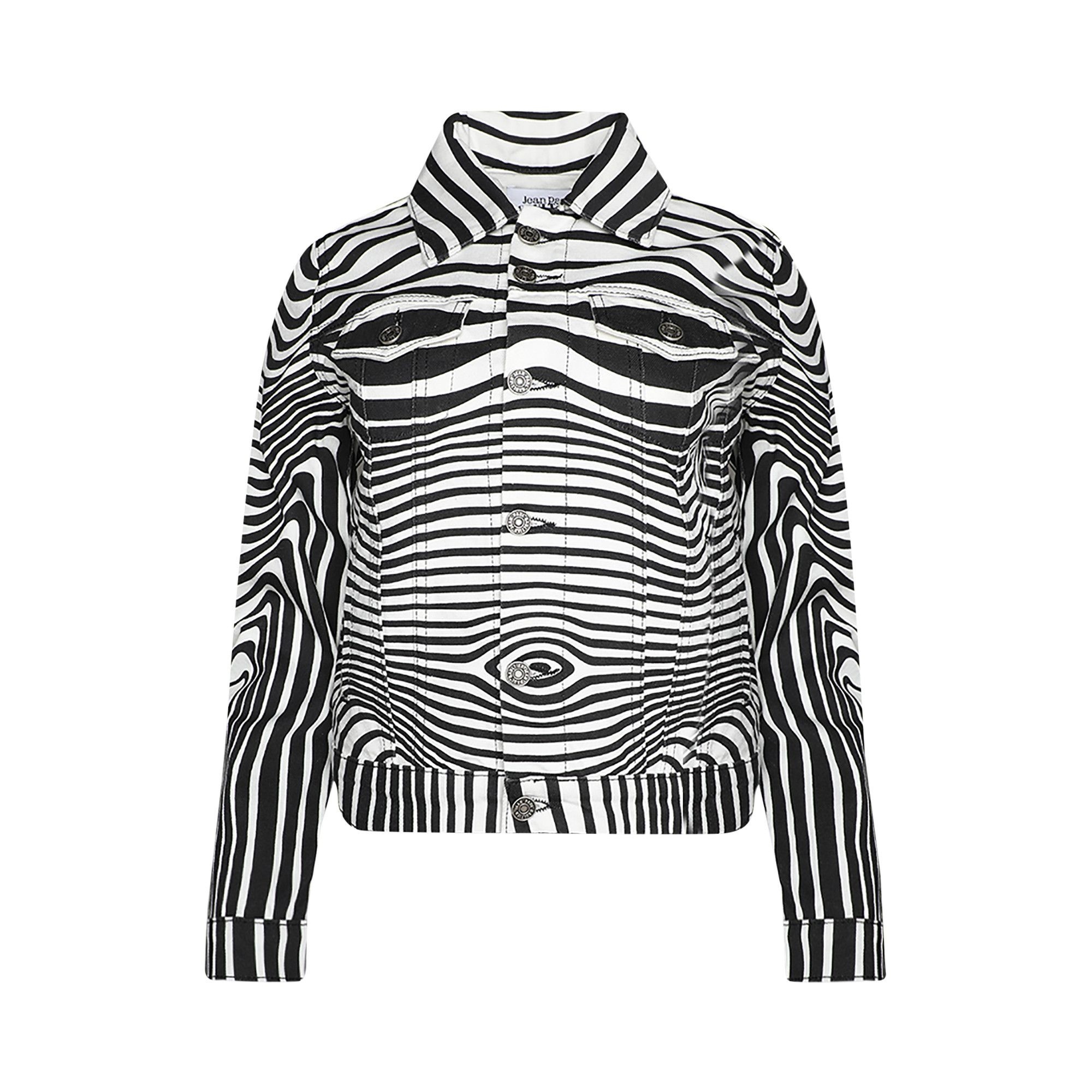 Jean Paul Gaultier Body Morphing Printed Denim Jacket 'White/Black' - 1