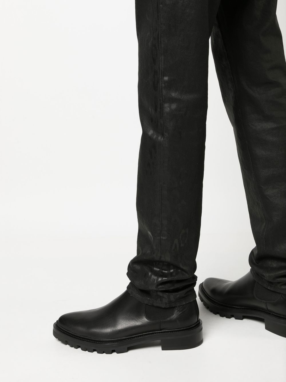 straight-leg coated jeans - 5