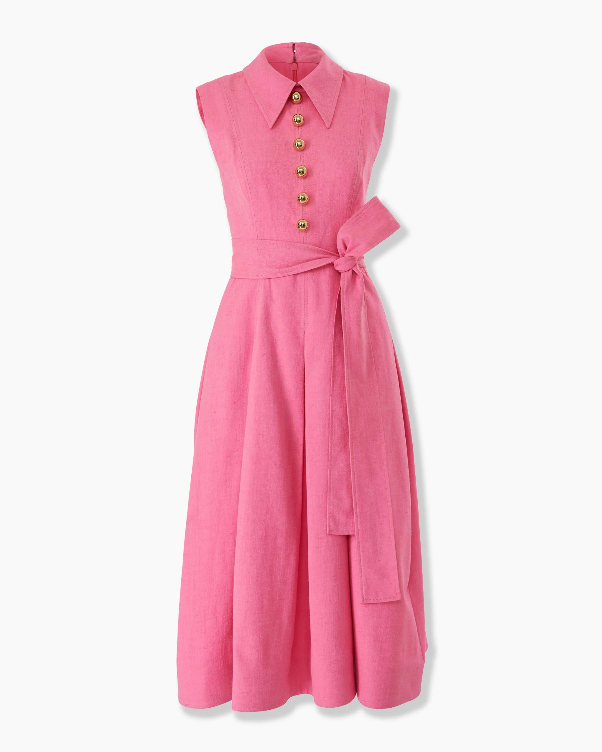 Sleeveless Belted Midi Dress - 1