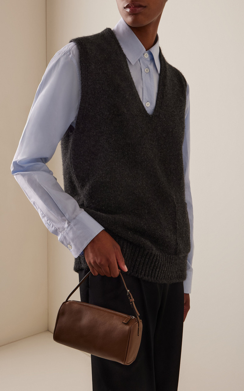 The Row 90's Leather Bag neutral outlook