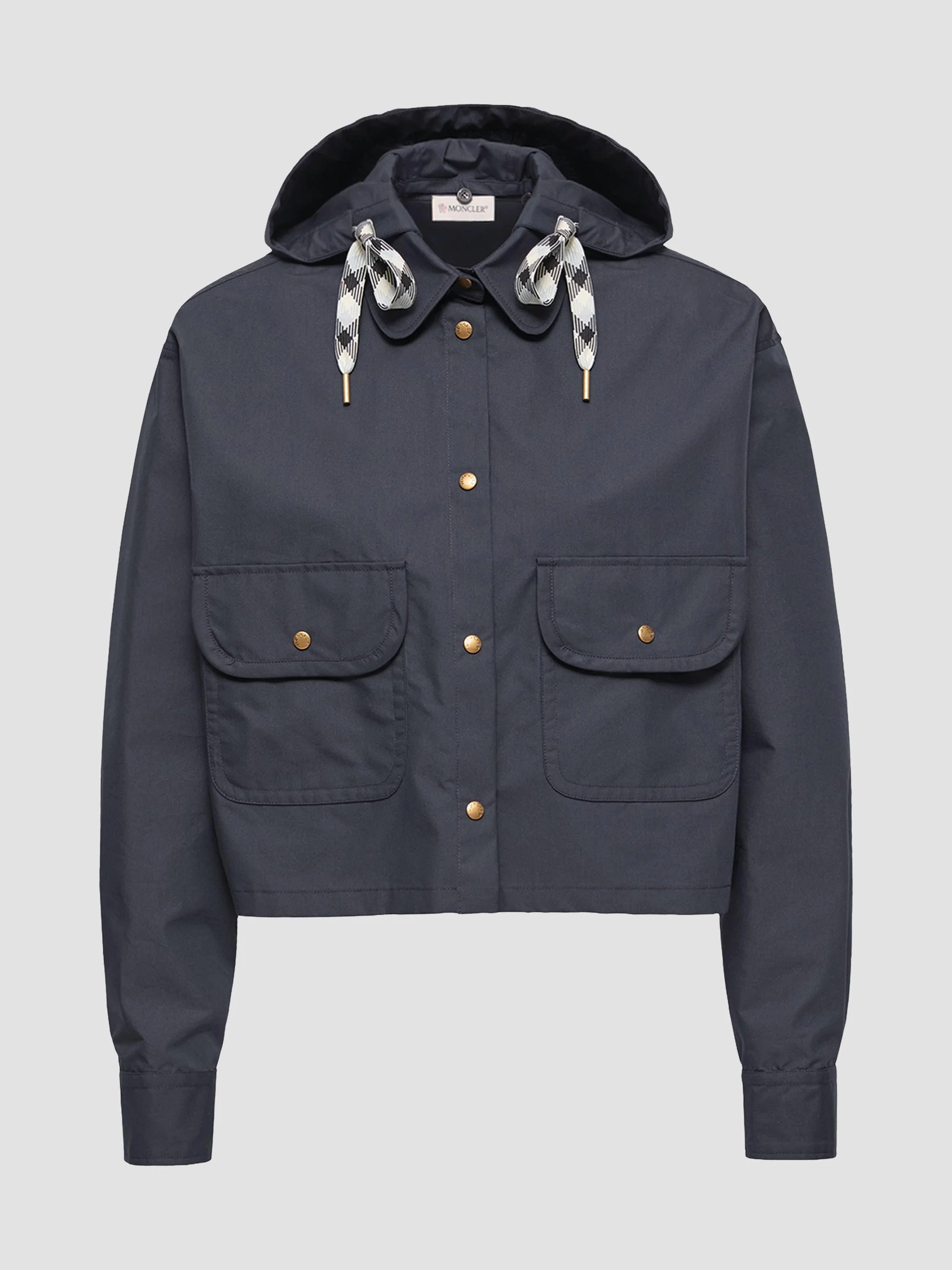 Women's Shacket in Cotton Blend - Navy Blue - 1