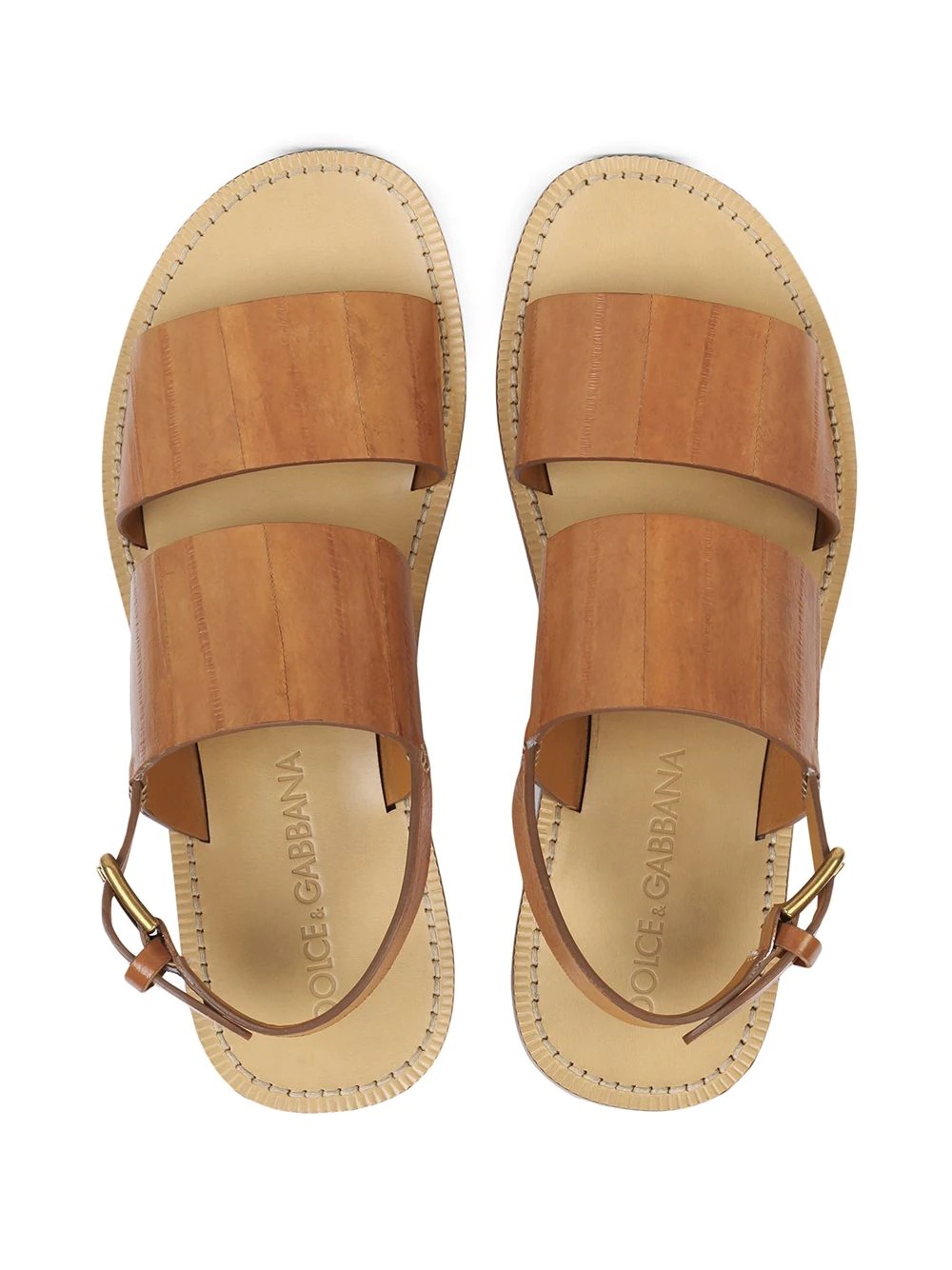 buckle eel skin sandals - 4