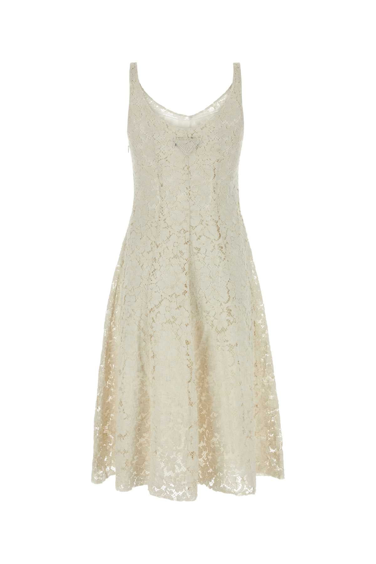Prada Women Ivory Lace Dress - 2