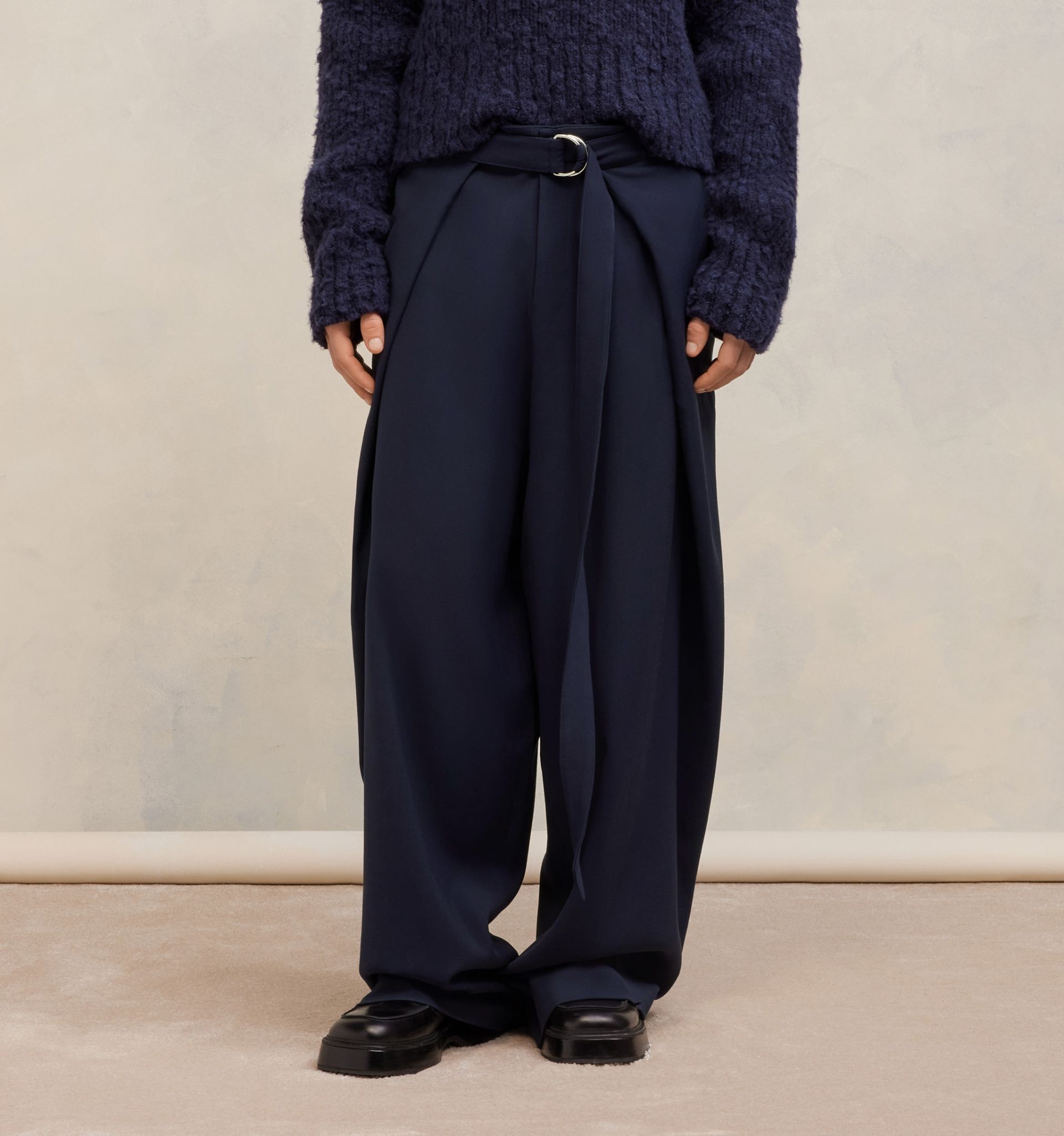 Wide Fit Trousers With Front Panels - 6
