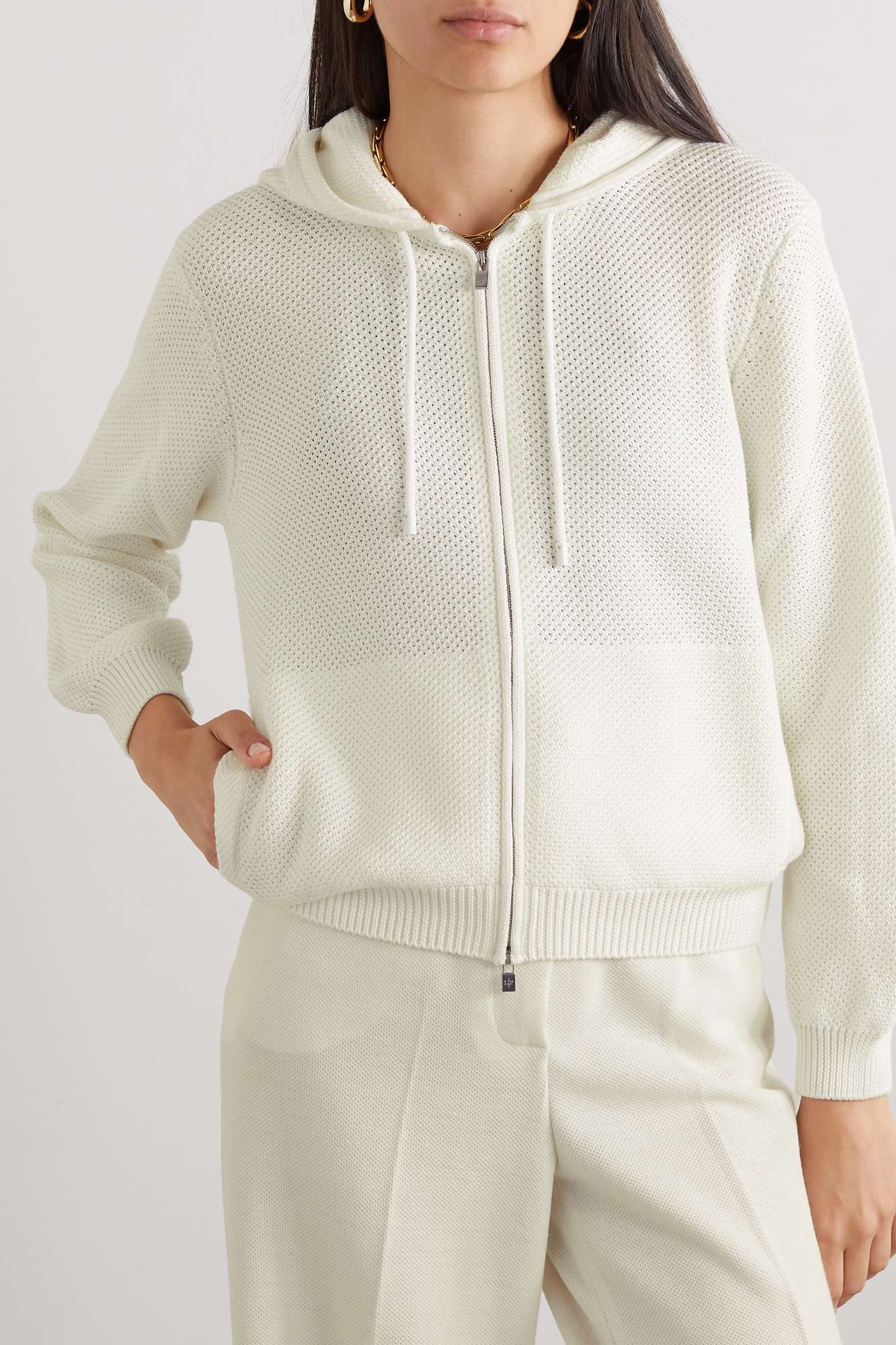 Open-knit cotton hoodie - 3