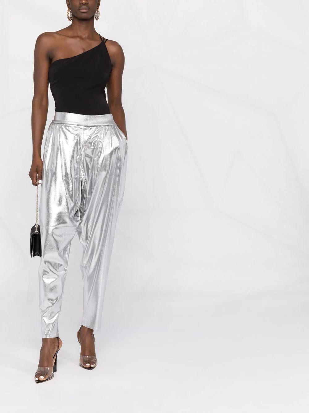 lamé tapered trousers - 2