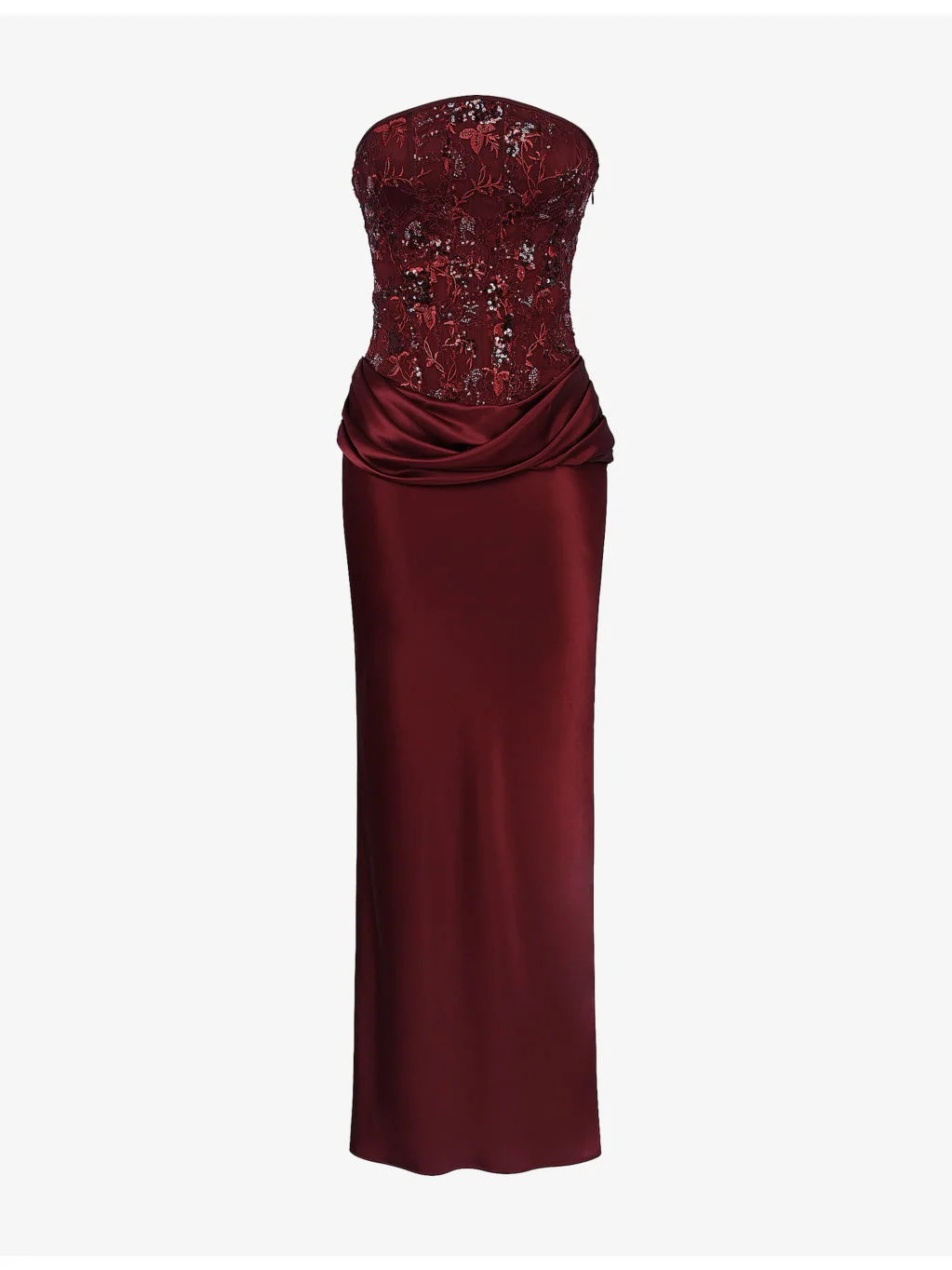Samina Embellished Strapless Woven Maxi Dress - 1