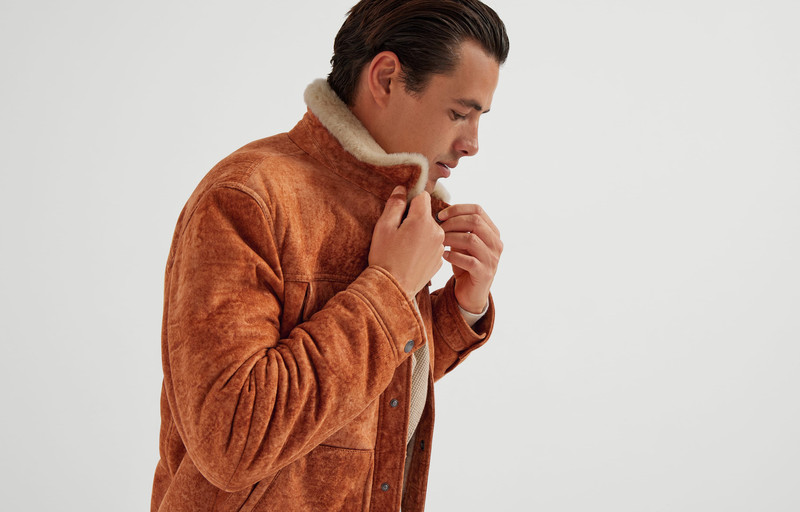 Waxed shearling jacket 6