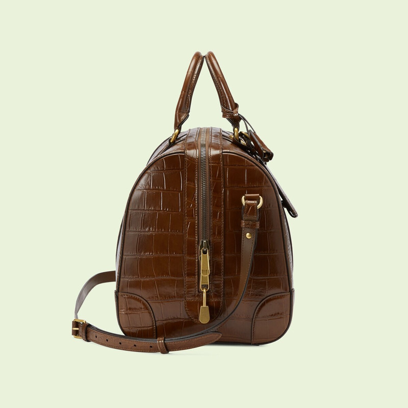 Crocodile duffle bag with Double G 5