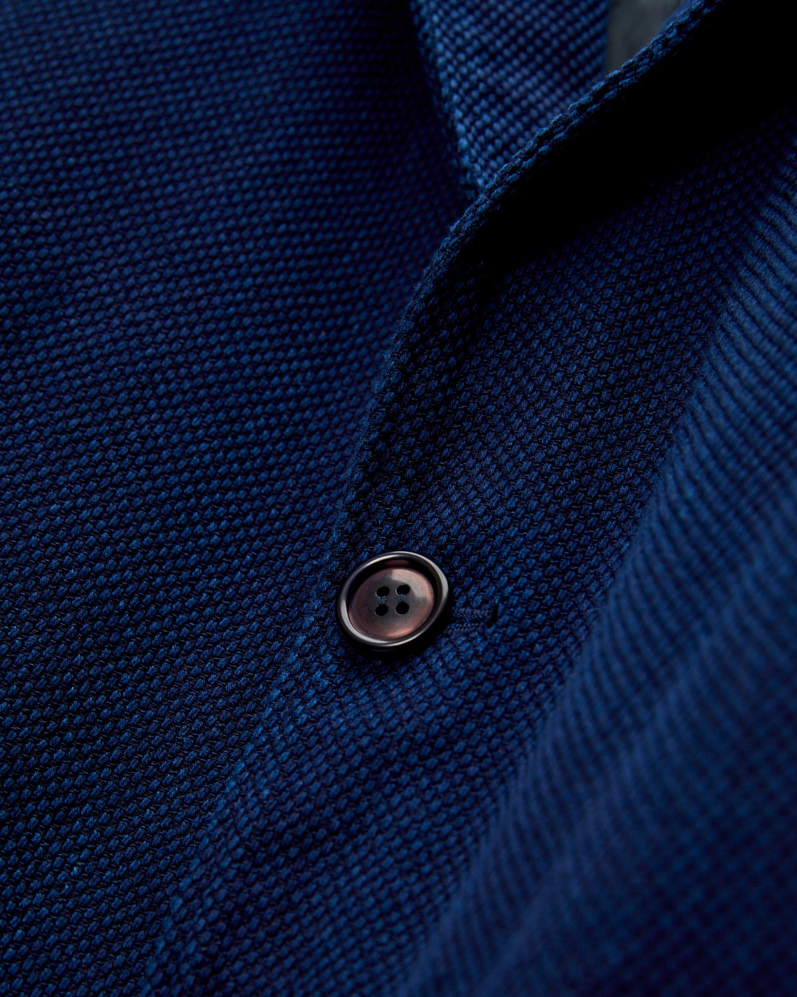 Double Cloth Sashiko Tailored Jacket in Pure Indigo - 6