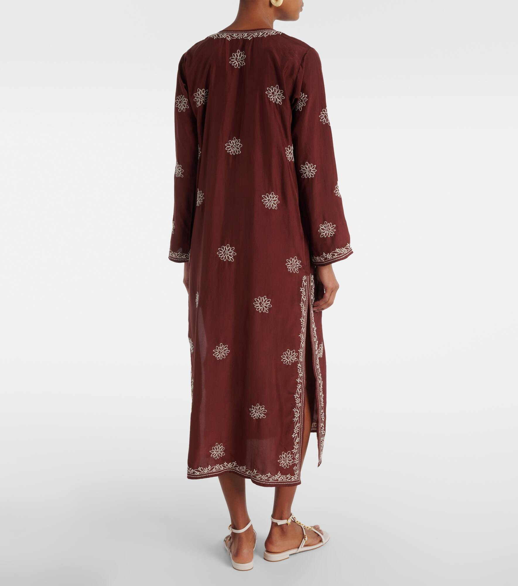 Floral embroidered silk tunic - 3
