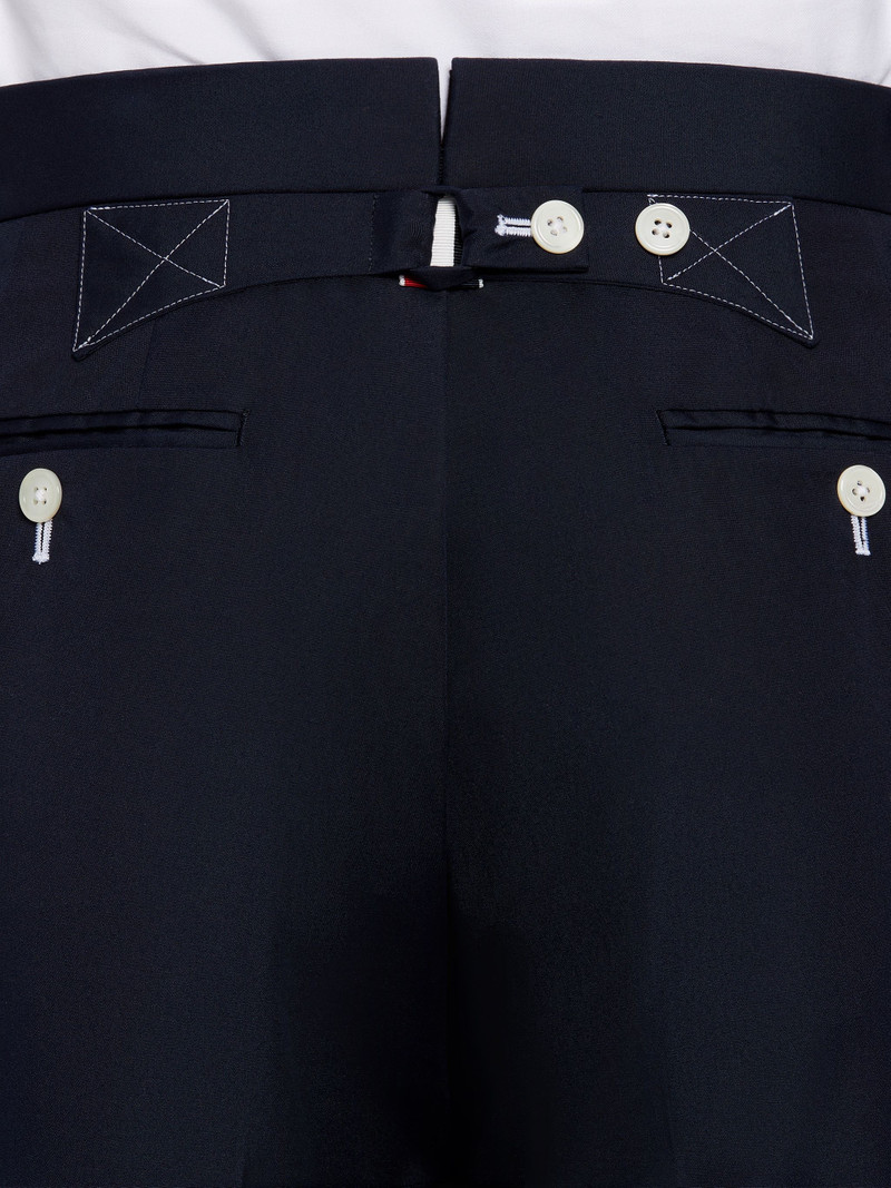 Navy Cotton Typewriter Cloth Double Needle Stitch Classic Trouser 6