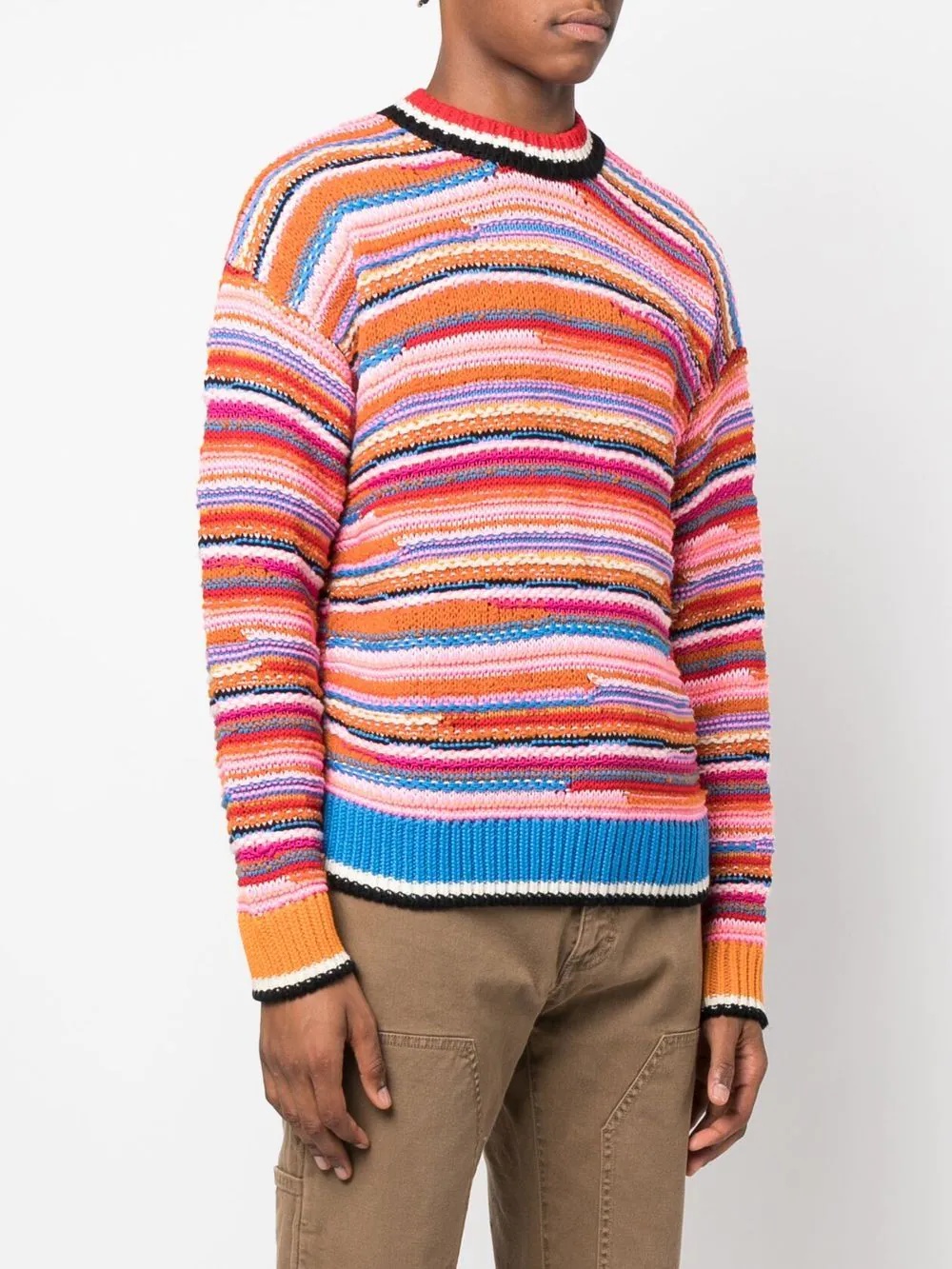 striped wool-blend jumper - 3