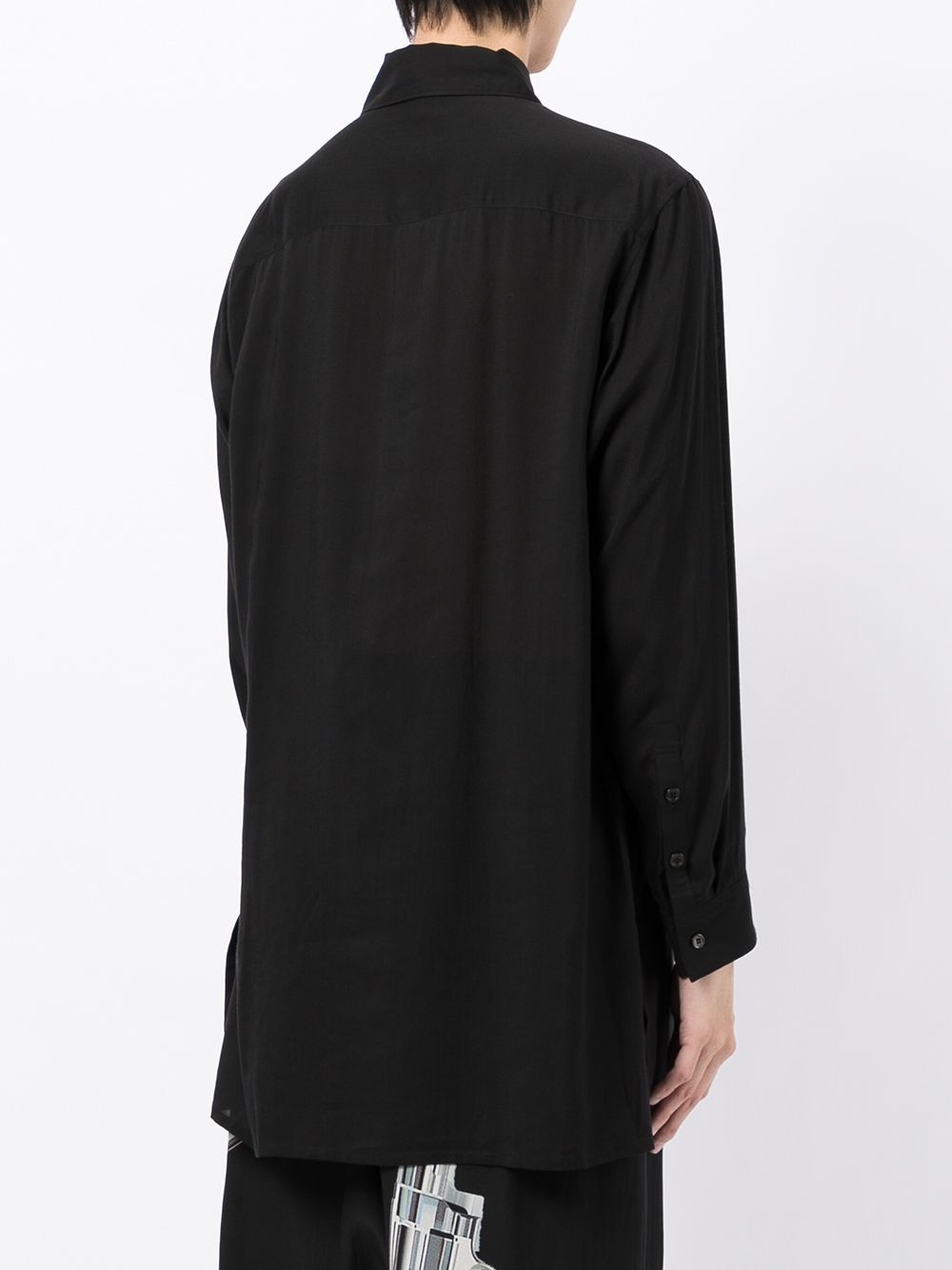 collar-detail oversize long-sleeve shirt - 4