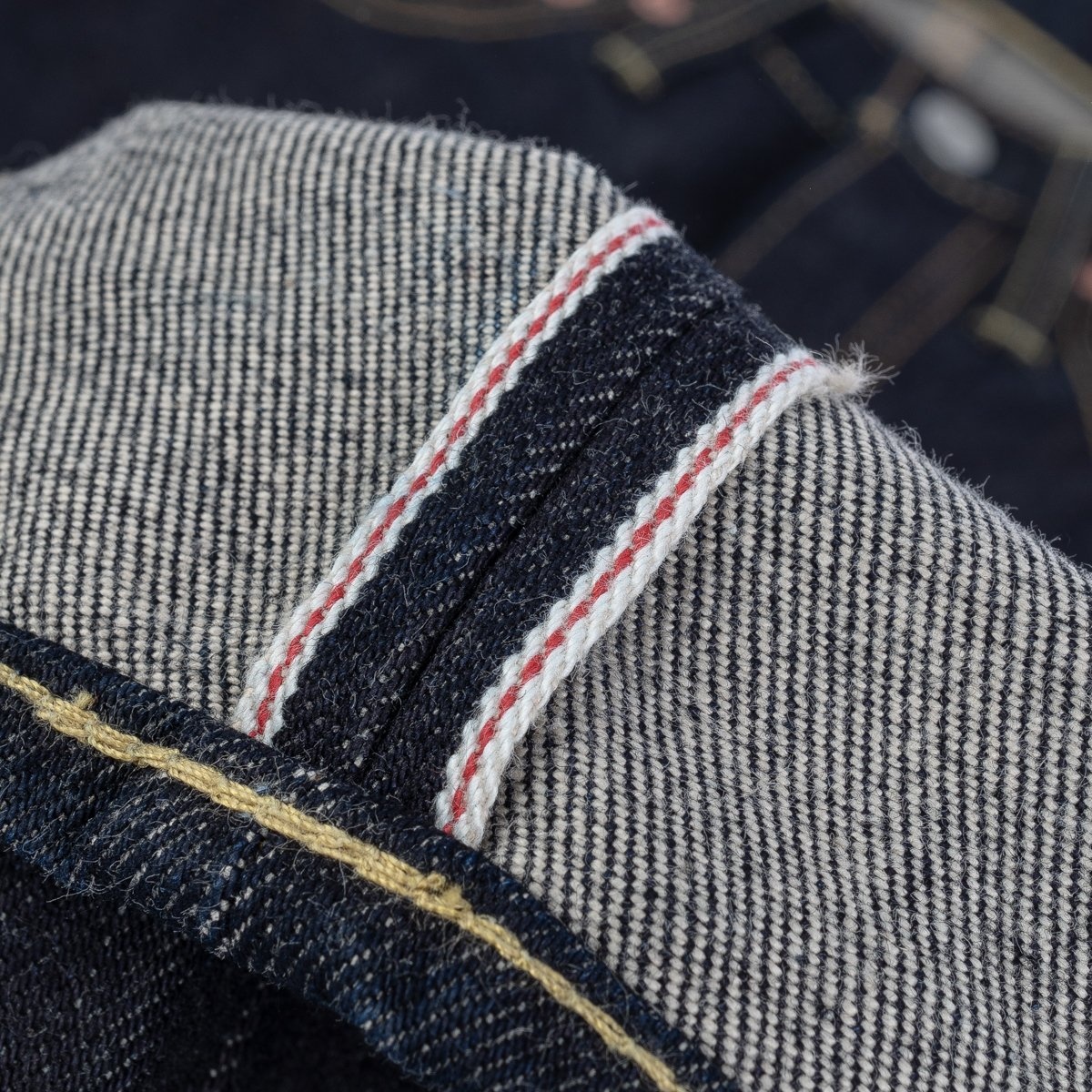 IHxSJF-634 14oz Iron Heart x SJF Selvedge Denim Straight Cut Jeans - Indigo - 15
