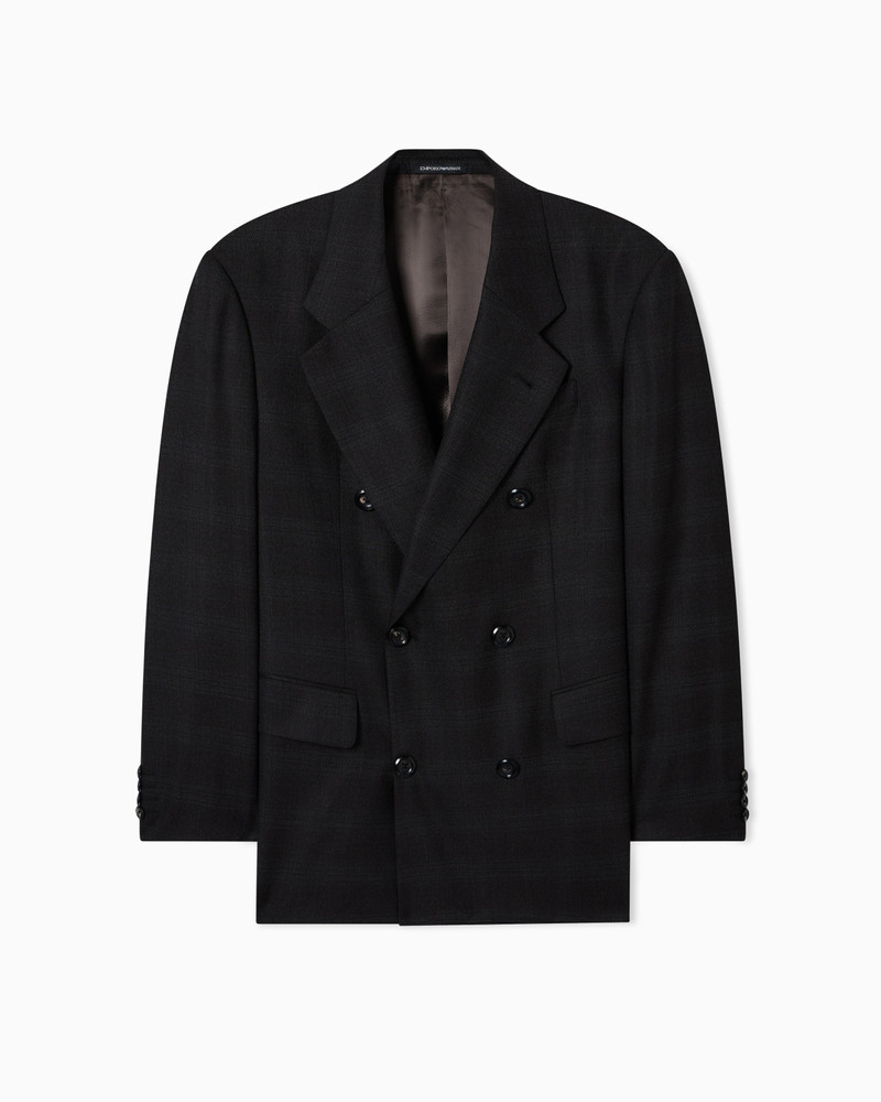 DOUBLE-BREASTED BLAZER IN A PRINCE OF WALES CHECK SUPER 130S WOOL 1