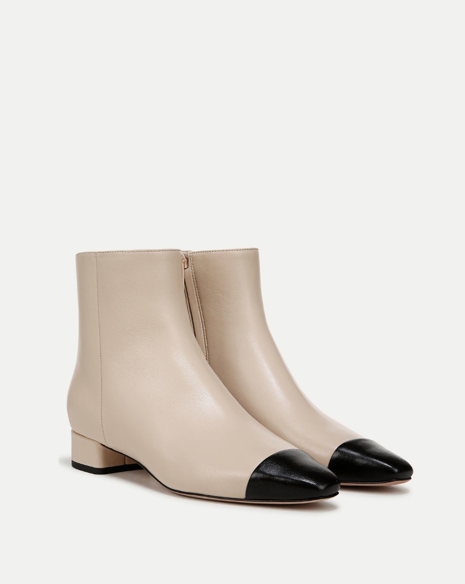 CECILE LEATHER CAP-TOE BOOTIE - 2