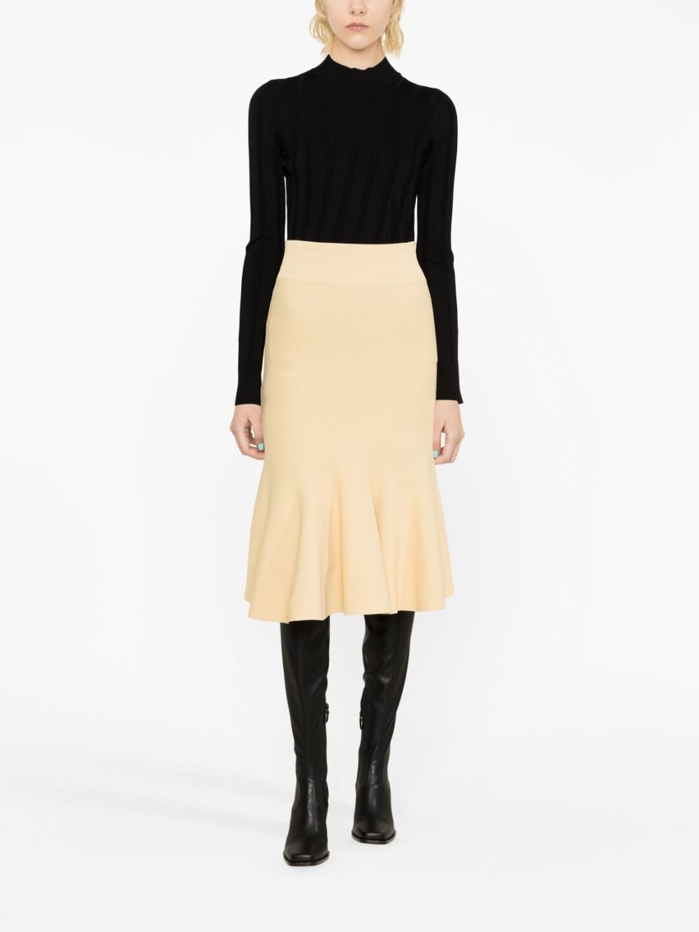 flared-hem knitted skirt - 2