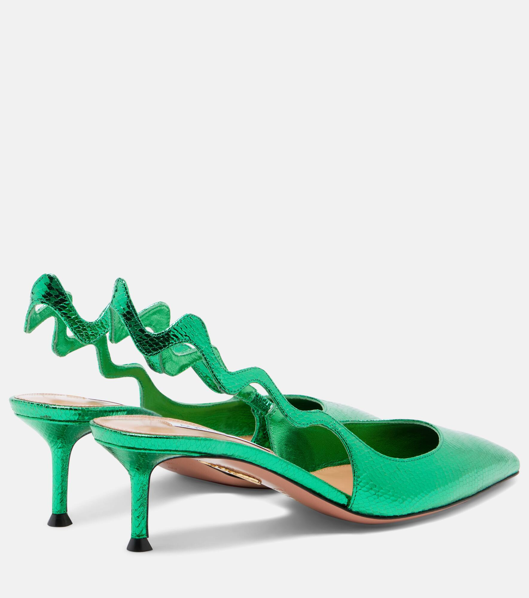 Artiste 50 metallic leather slingback pumps - 2