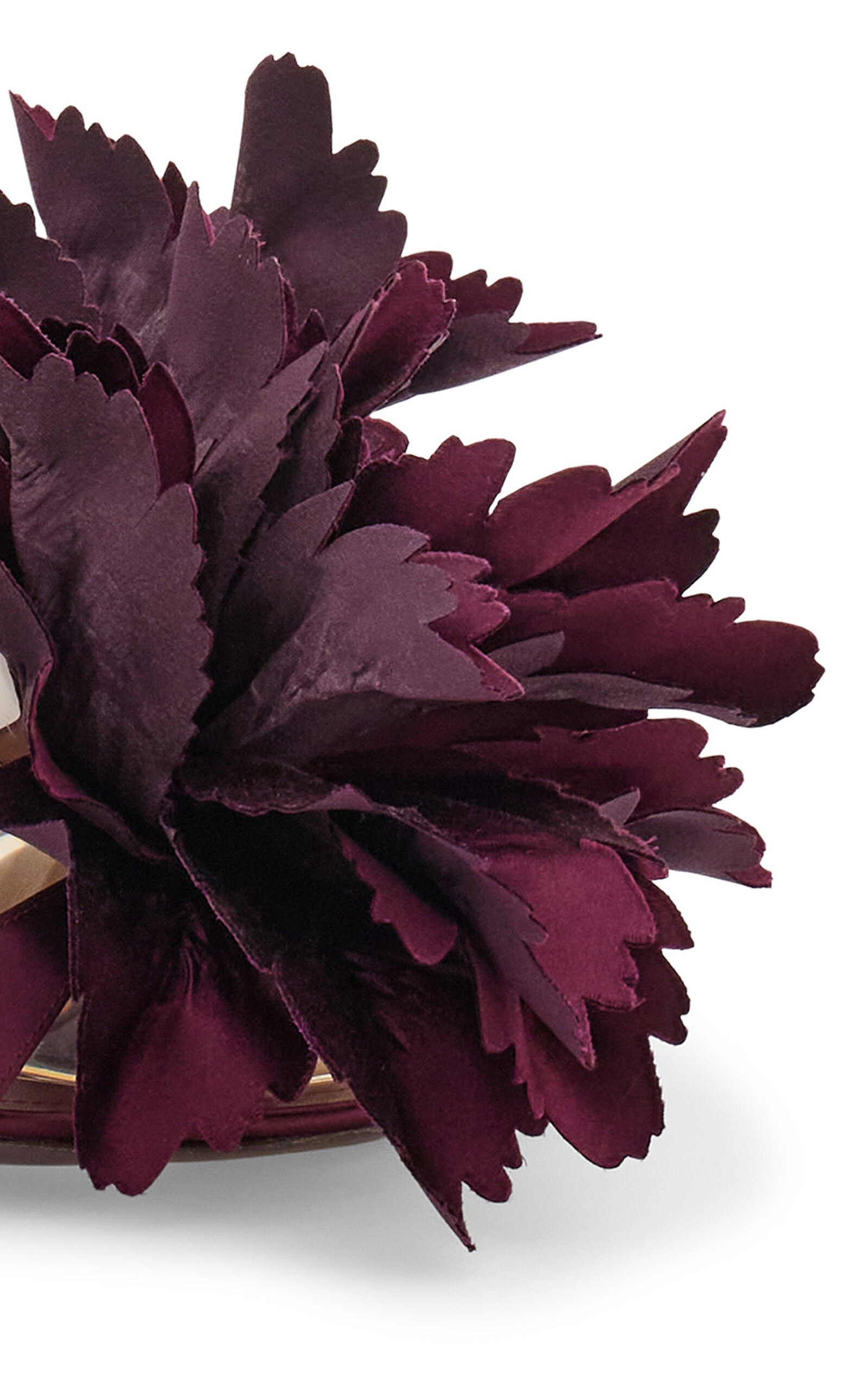 Ghilly Flower-Detailed Leather Sandals burgundy - 5