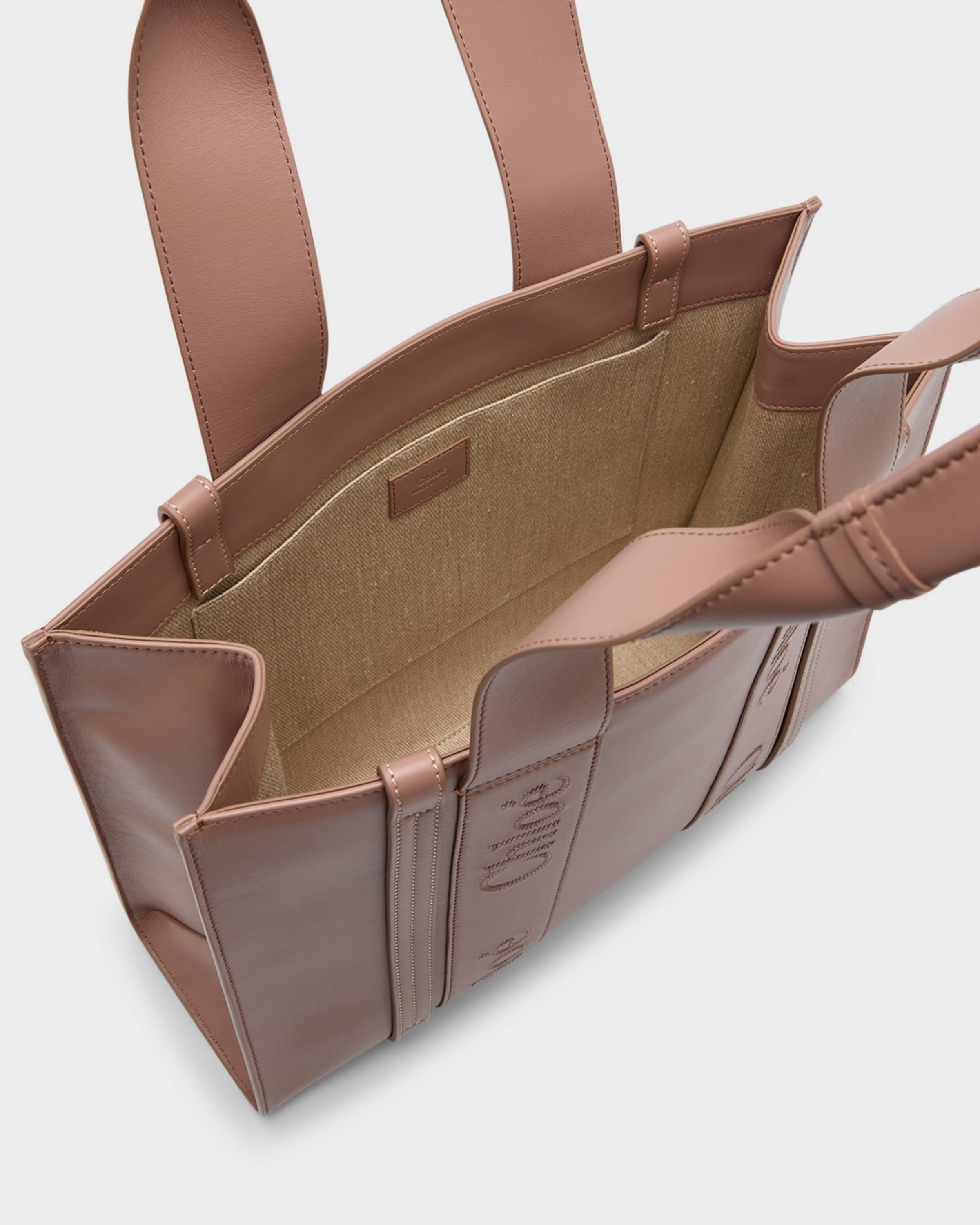 Woody Medium Leather Tote Bag - 2