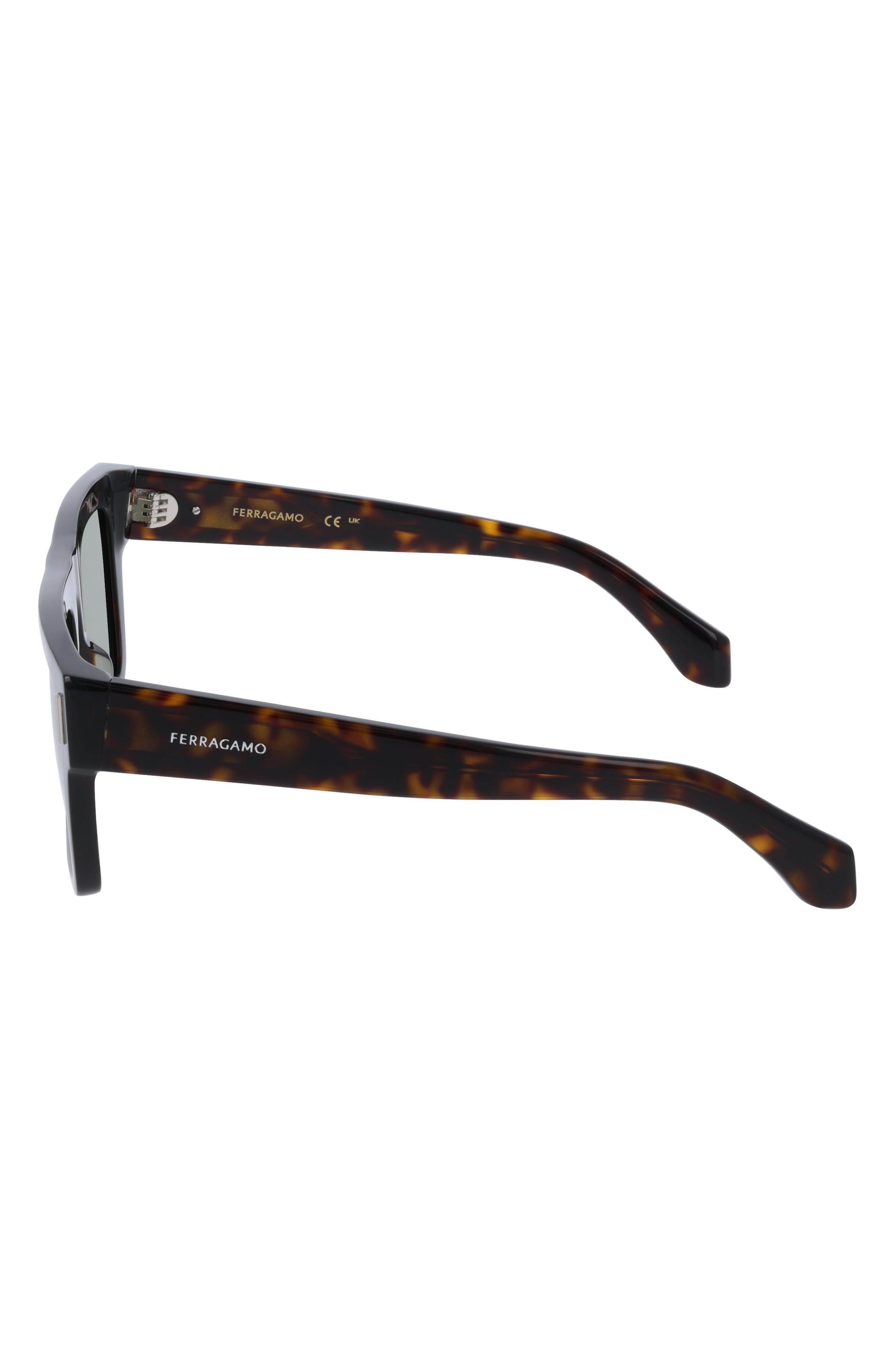 FERRAGAMO 53mm Square Sunglasses in Dark Tortoise at Nordstrom - 4