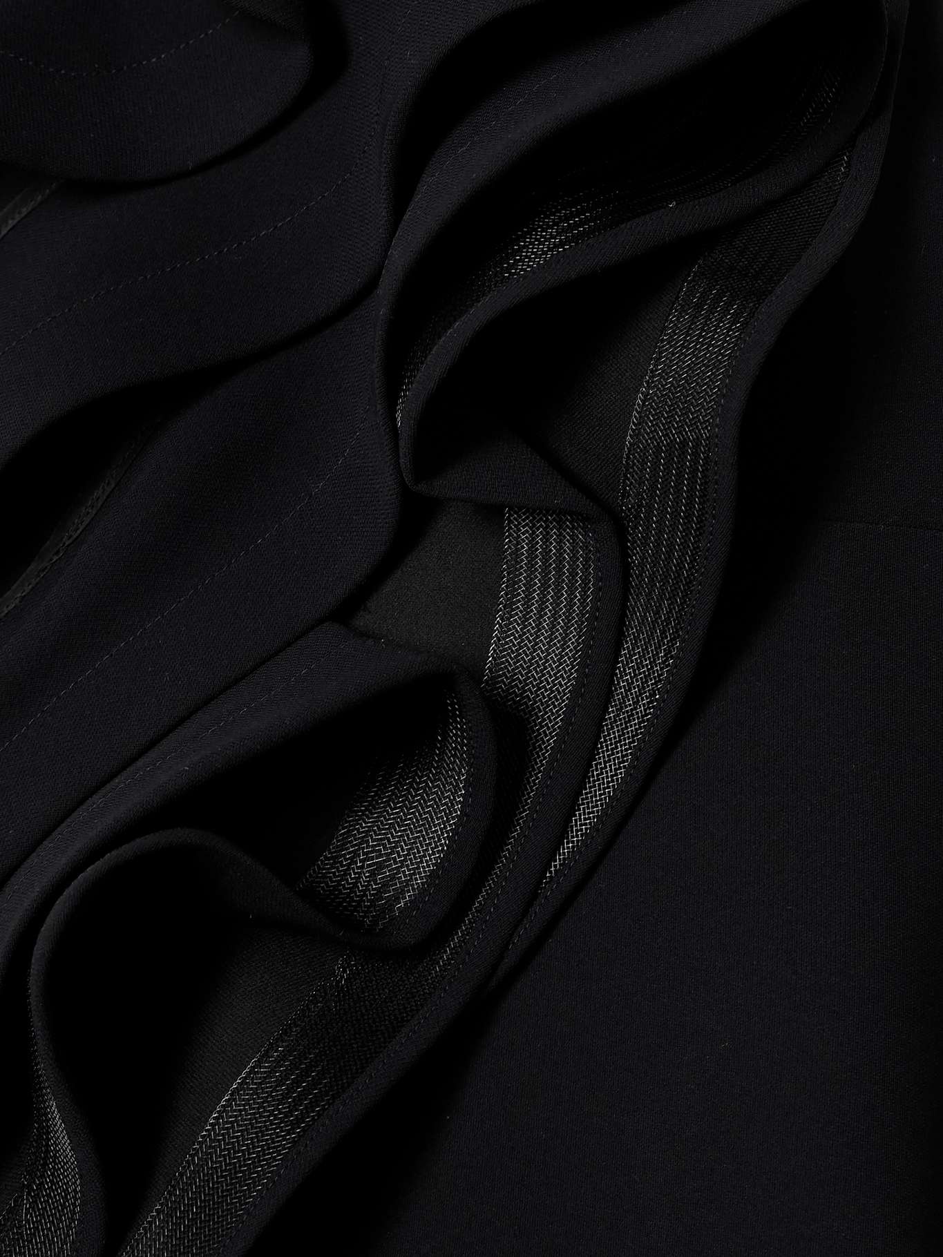 Ironworks strapless mesh-trimmed ruffled crepe gown Black - 4