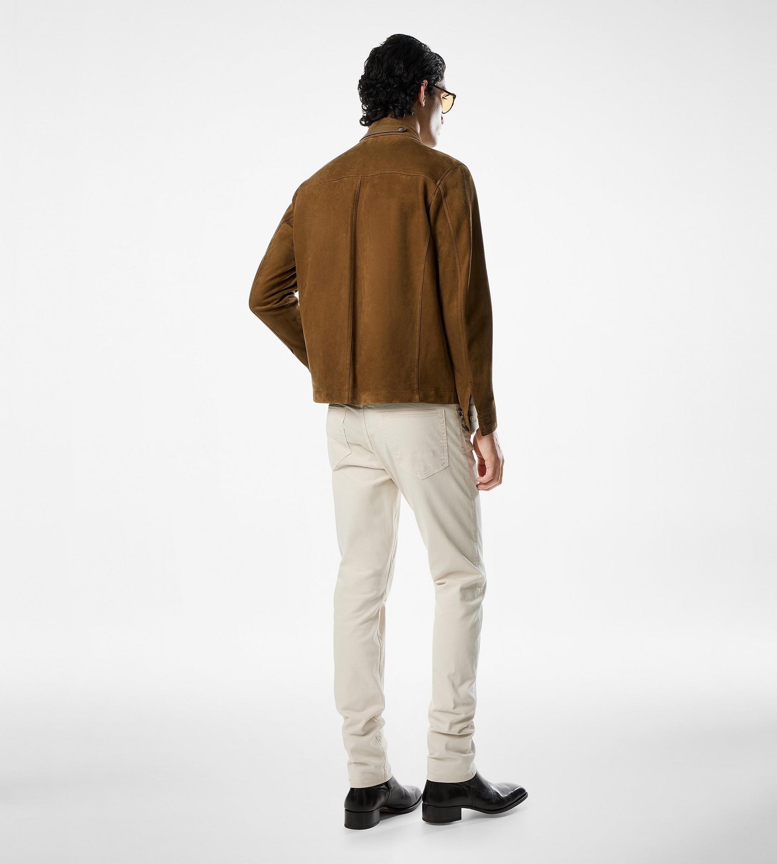 LIGHT SUEDE STAND COLLAR OUTERSHIRT - 3