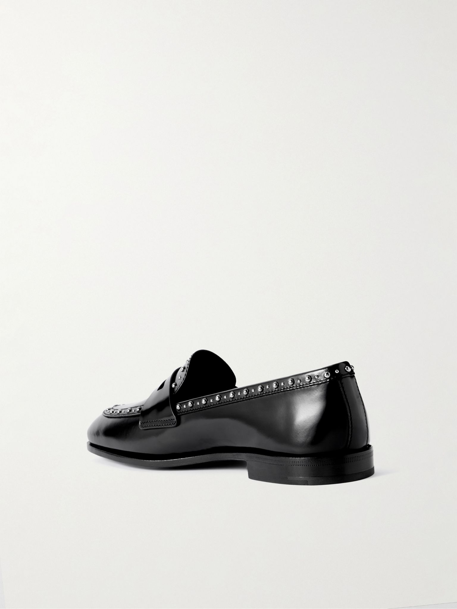 Onyx studded leather loafers Black - 3