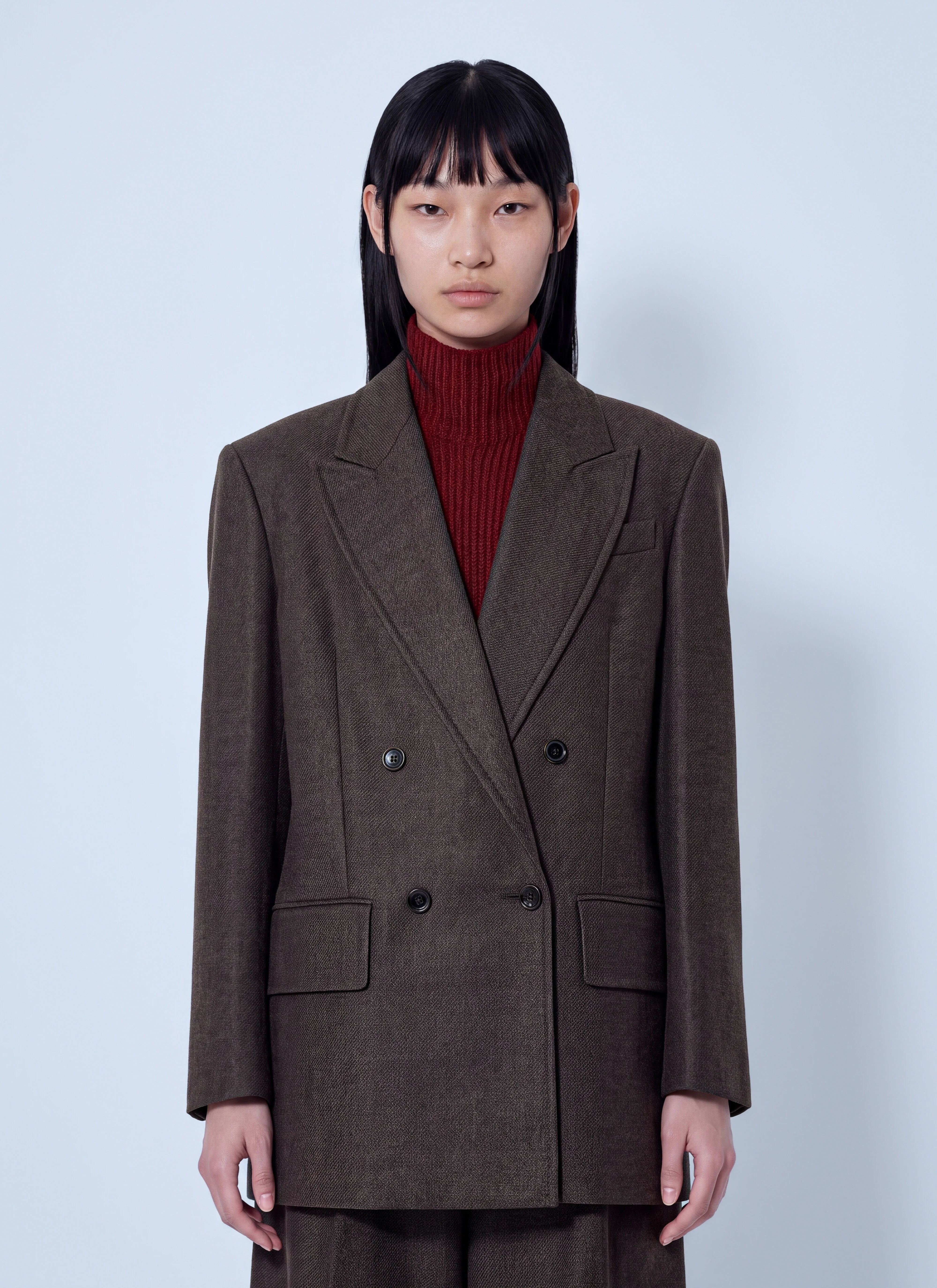 Double-Breasted Wool Blazer - 1