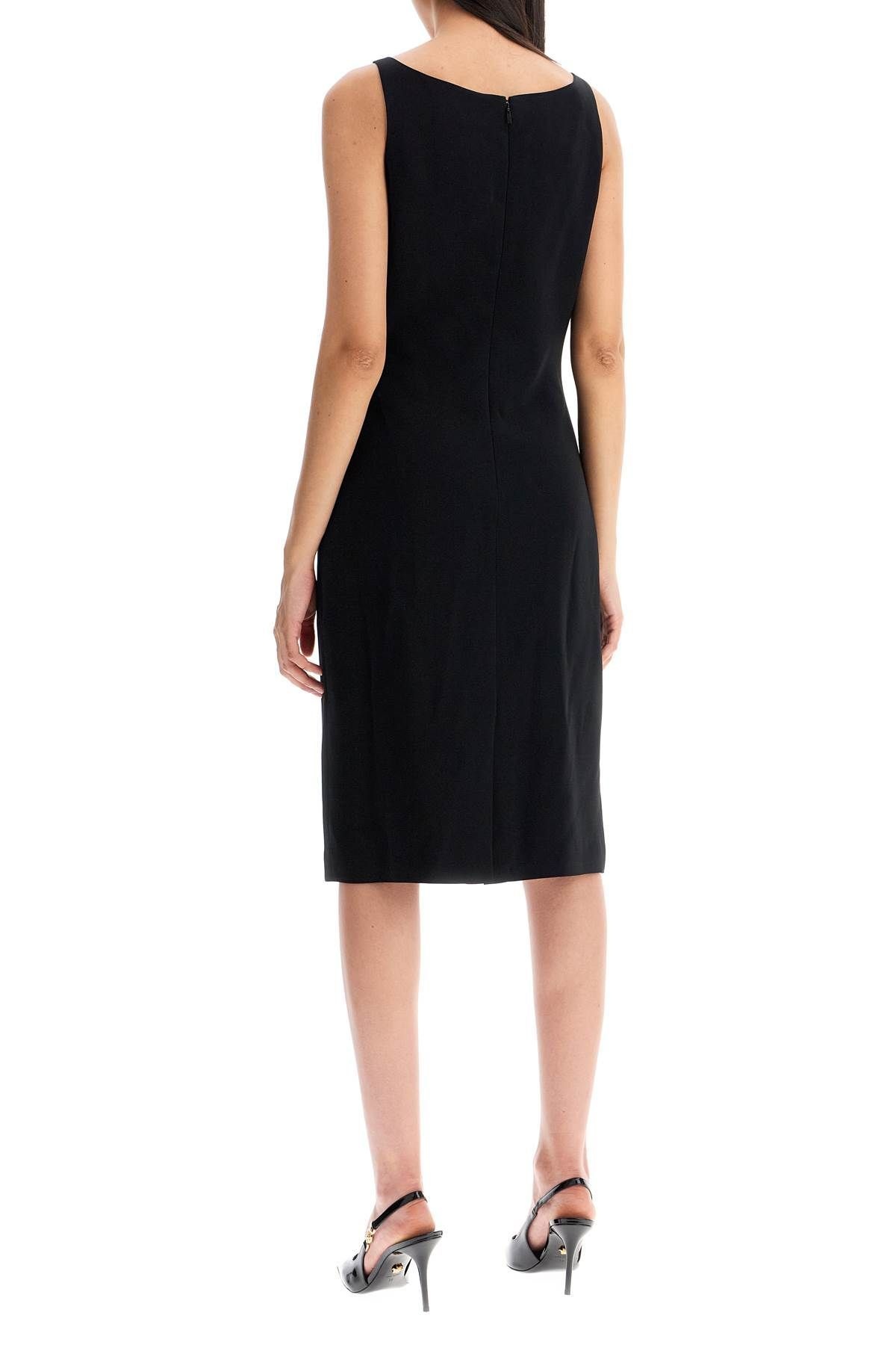 ワンピース VERSACE BLACK STRETCH CADY DRESS VERSACE Stretch Cady Midi Dress Versace