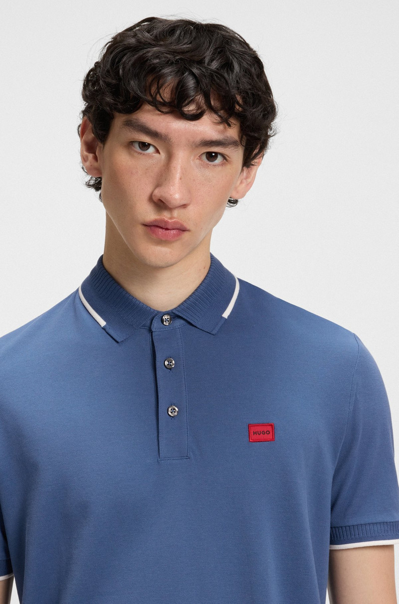 SLIM-FIT POLO SHIRT WITH RED LOGO LABEL 3