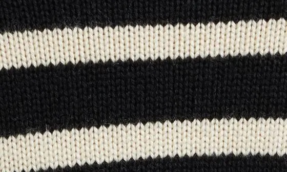 Stripe Wool Blend Turtleneck Sweater - 8