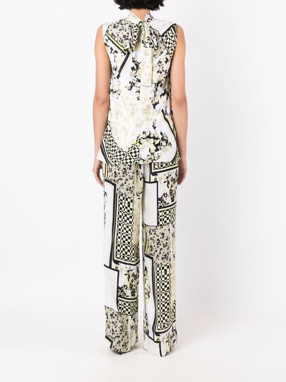 scarf-print sleeveless blouse - 4