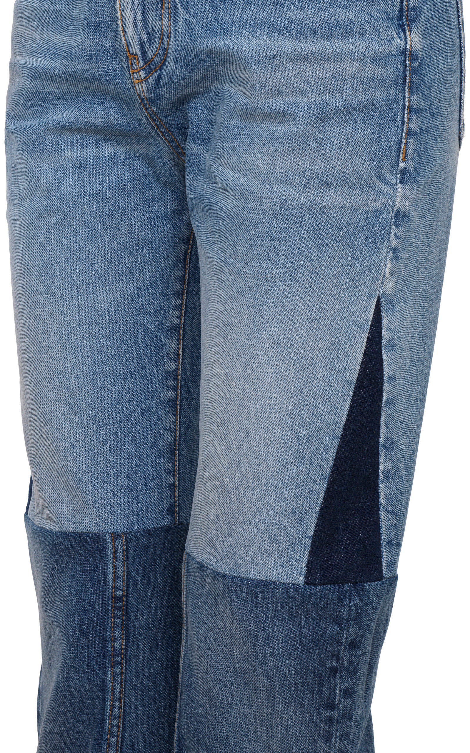 Patchwork Rigid High-Rise Flared-Leg Jeans blue - 6