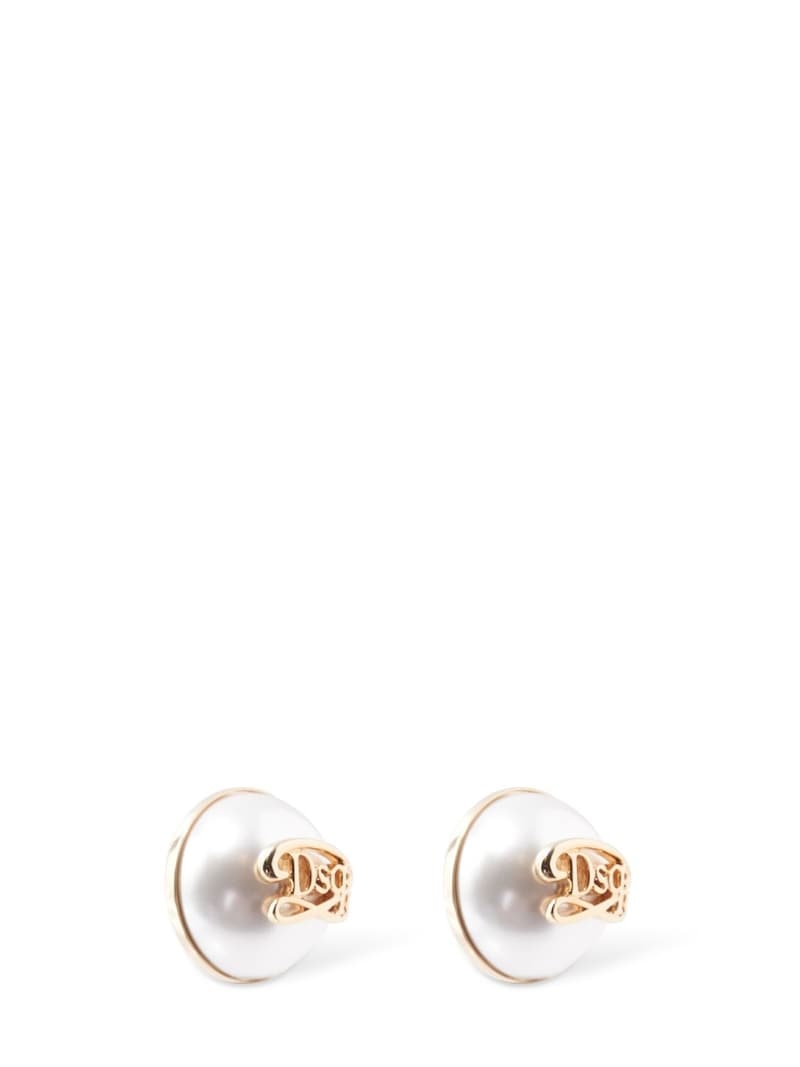 Dsq2 faux pearl clip-on earrings - 2