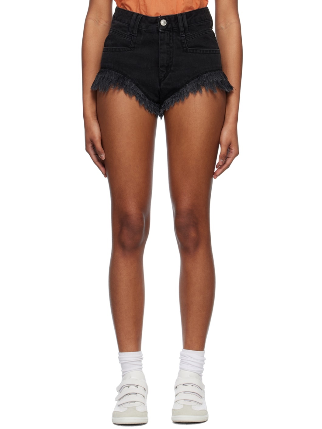 Black Eneidao Denim Shorts - 1