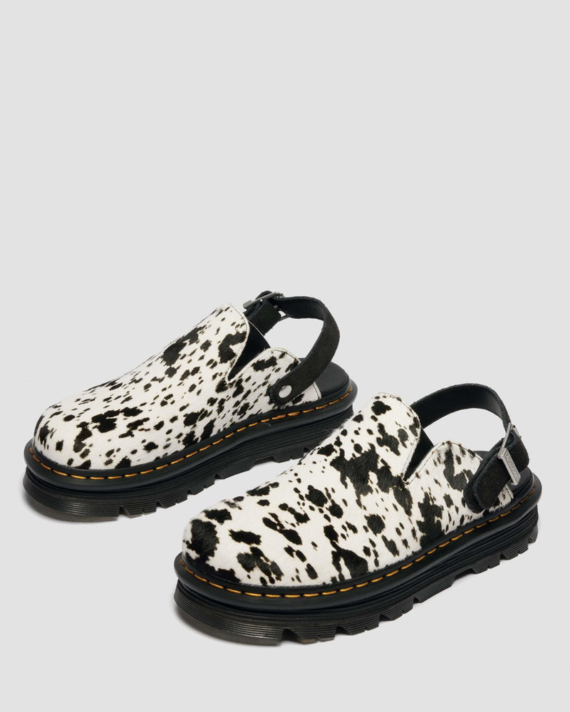 Zebzag Dalmatian Hair On Leather Slingback Platform Mules 7